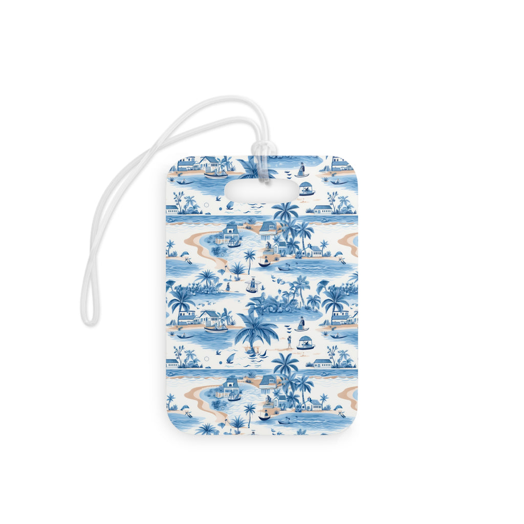Tropical Blue Luggage Tag, Travel Accessories, Luggage, Vacation must have, Beach Vacation Supplies