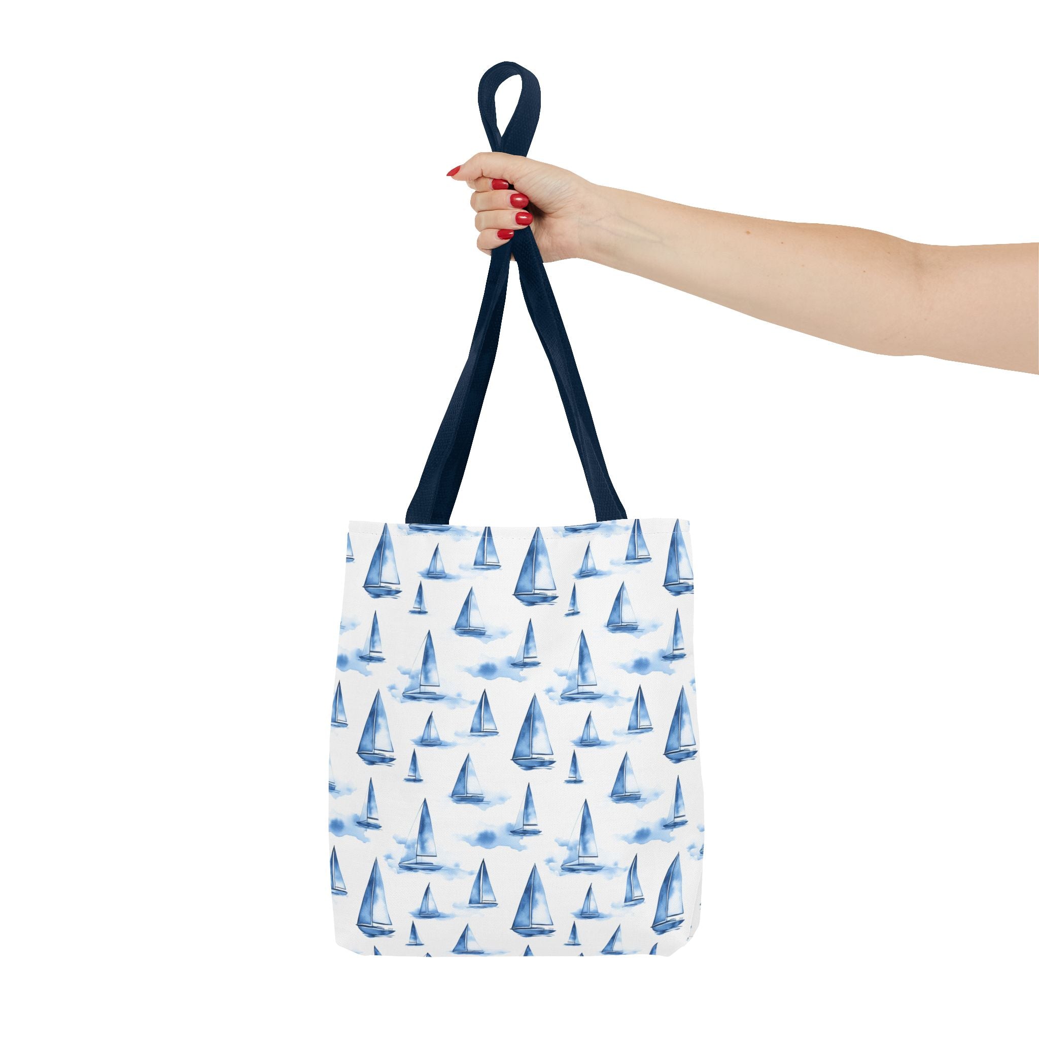Blue Sail Boat - Nautical Tote Bag, Sailboat Shopping Bag, Beach Tote, Gift for Sailors, Vacation Accessory, Summer Bag