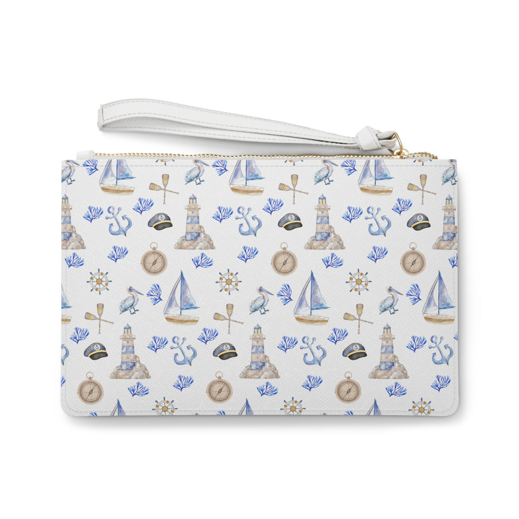 Sail Away Vegan Leather Clutch Bag - Coastal Seashells & Lighthouses Design, Perfect for Beach Days, Summer Vacations, Travel Pouch, Gift for [...]