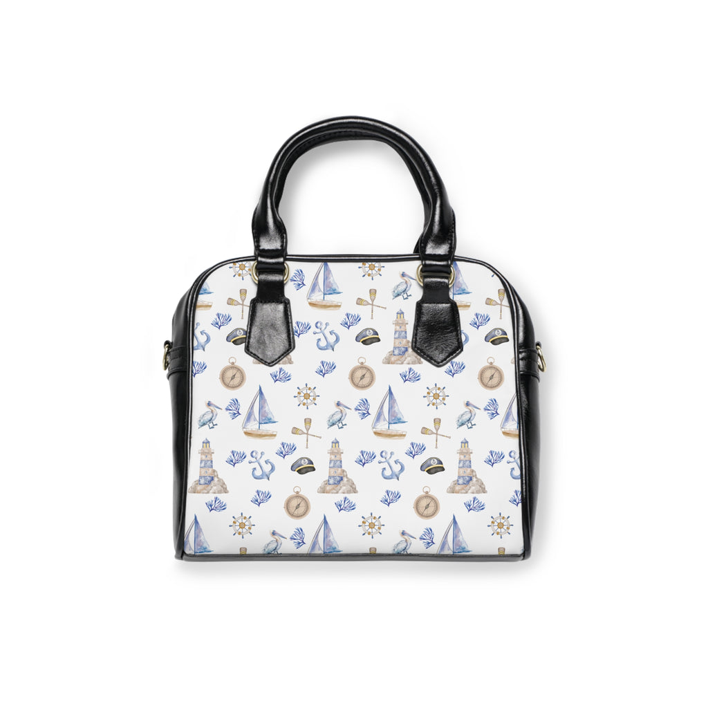 Sail Away- Shoulder Handbag, sailboat and light house pattern