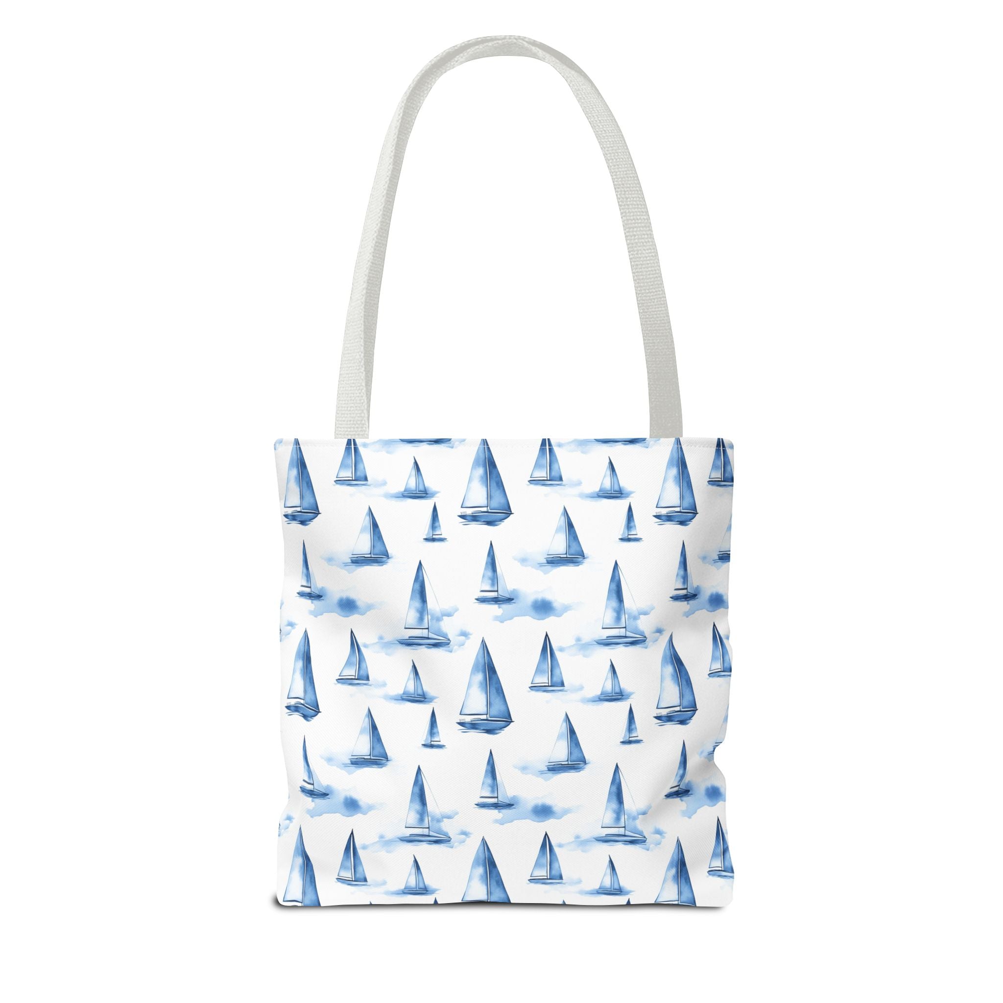Blue Sail Boat - Nautical Tote Bag, Sailboat Shopping Bag, Beach Tote, Gift for Sailors, Vacation Accessory, Summer Bag