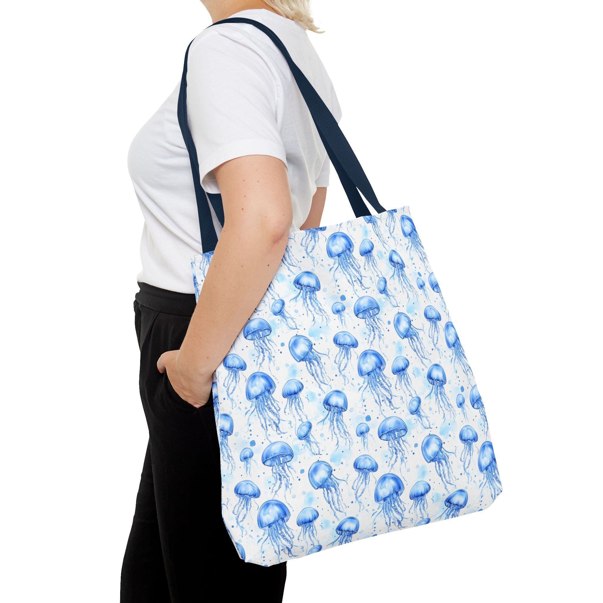 Blue Jellyfish Tote Bag - Ocean-Inspired Carryall, Beach Bag, Eco-Friendly Shopping Tote, Perfect Gift for Sea Lovers