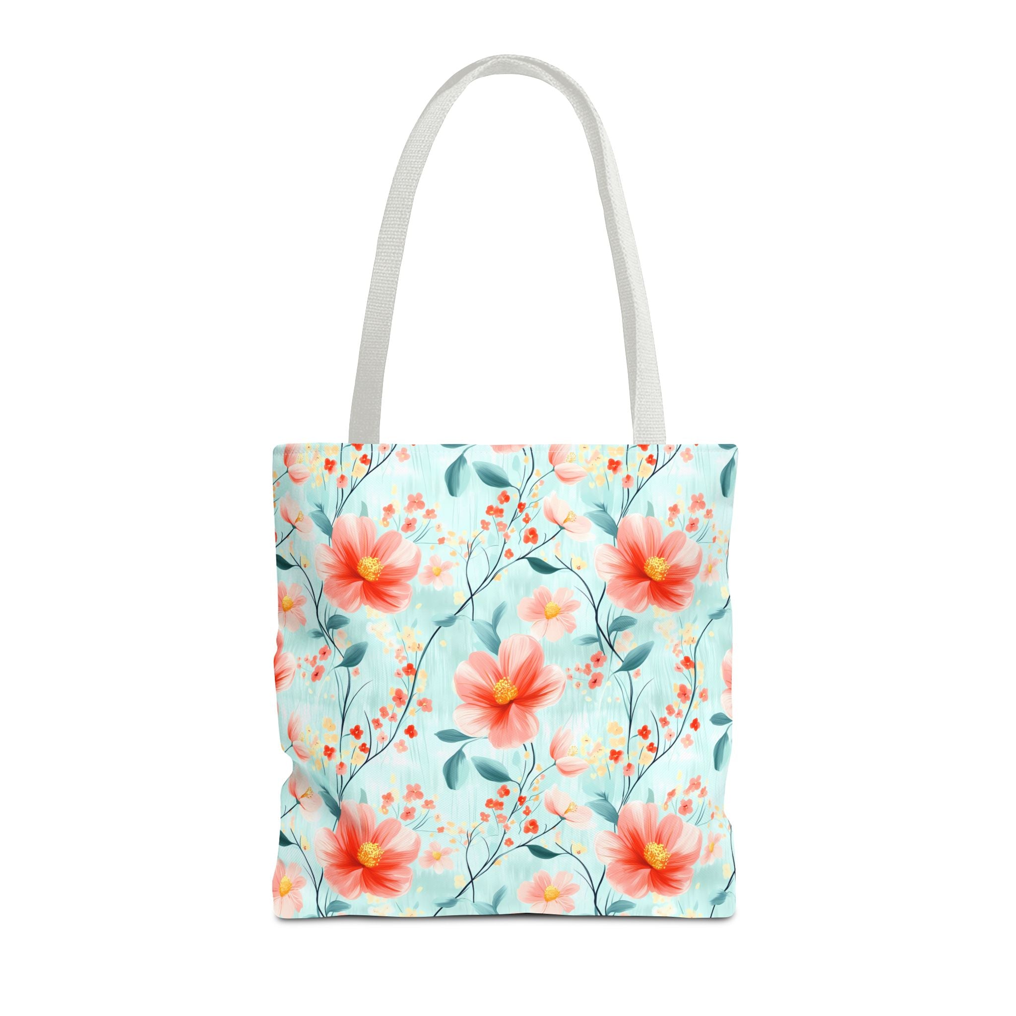 Teal Daisy - Floral Tote Bag, Boho Chic Carryall, Beach Bag, Gifts for Her, Spring Fashion Accessory, Eco-Friendly Shopping Bag