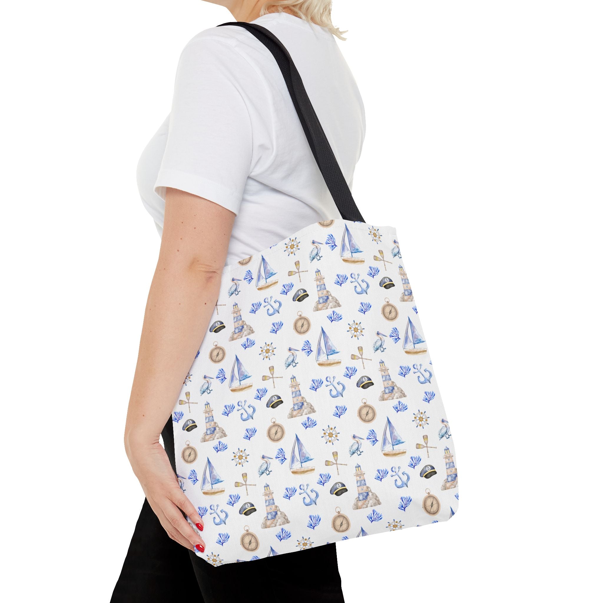 Sail Away - Nautical Themed Tote Bag, Beach Bag, Sailor Tote, Summer Essentials, Gift for Sea Lovers, Travel Bag