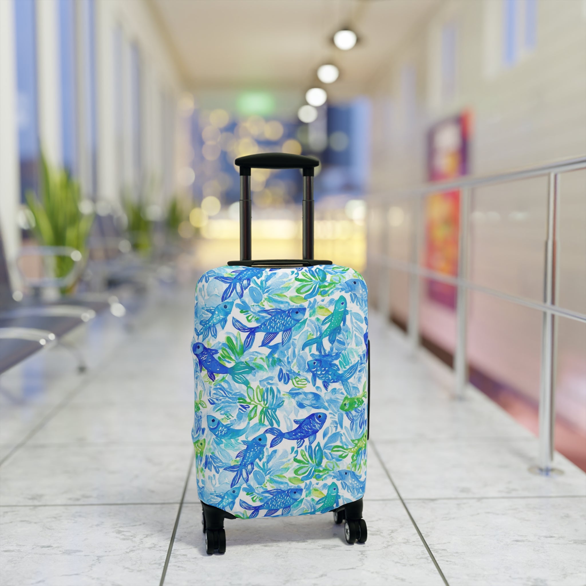 Vibrant Fish - Luggage Cover, Travel Accessory for Adventure Lovers, Suitable for Vacations, Holidays, Summer Trips, Unique Gift Idea