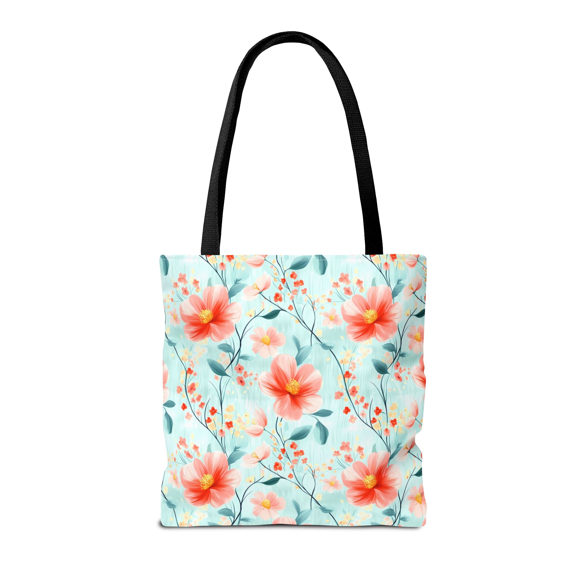 Teal Daisy - Floral Tote Bag, Boho Chic Carryall, Beach Bag, Gifts for Her, Spring Fashion Accessory, Eco-Friendly Shopping Bag