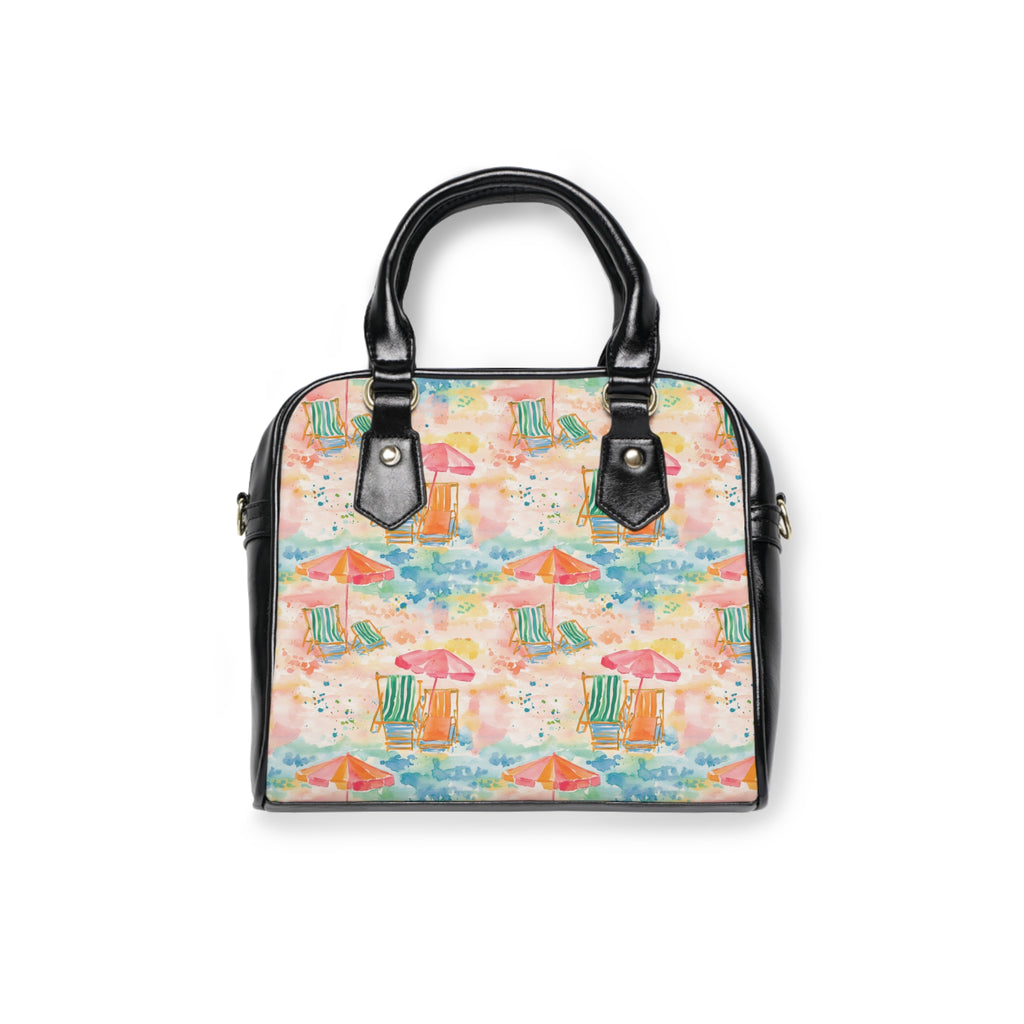 Beach Vibes-Themed Shoulder Handbag, Perfect Summer Tote, Trendy Handbag for Girls, Vacation Accessory, Fun Errand Bag