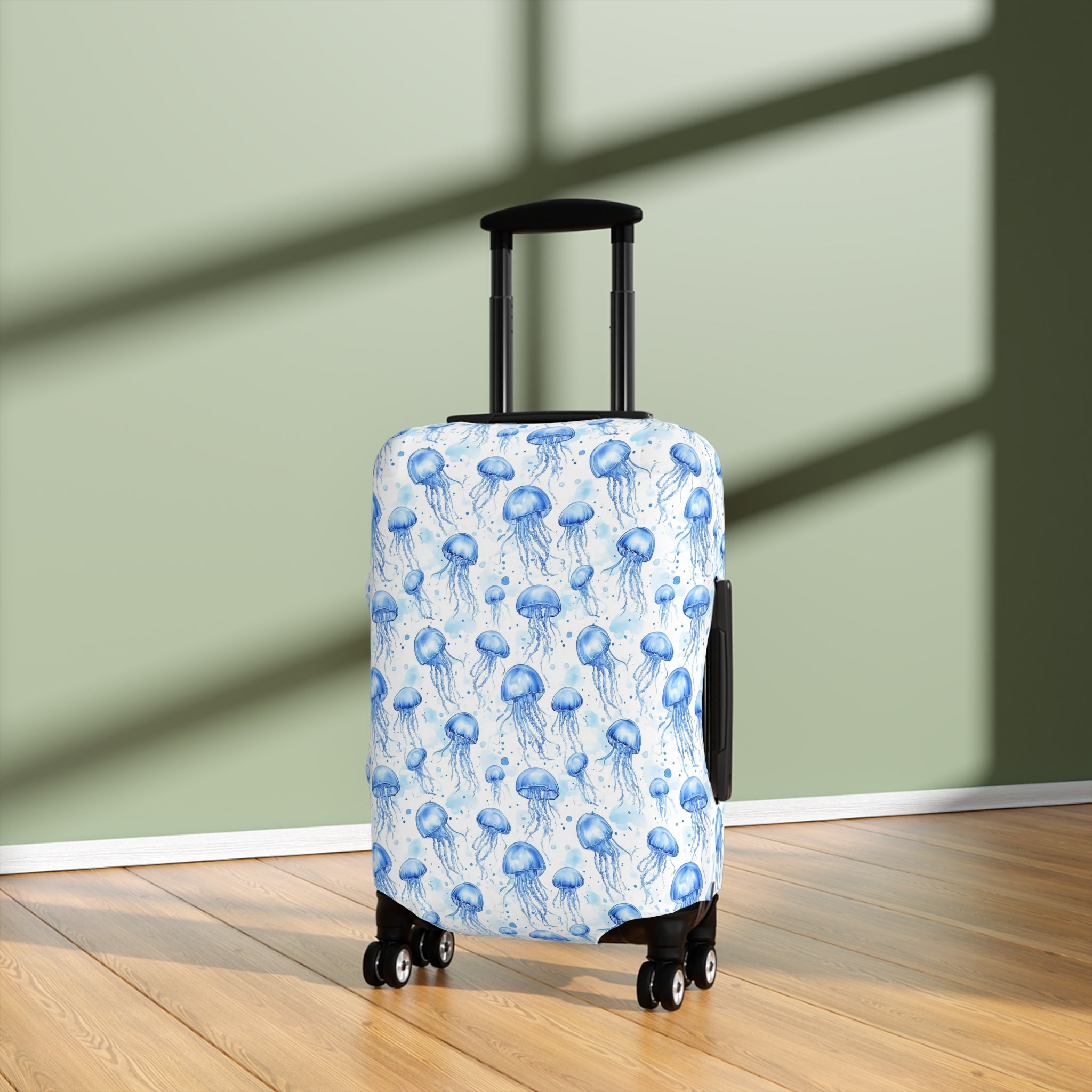 Blue Jellyfish - Vibrant Jellyfish Luggage Cover with Ocean Vibes, Travel Accessory for Beach Lovers, Vacation Essentials, Unique Gift Idea