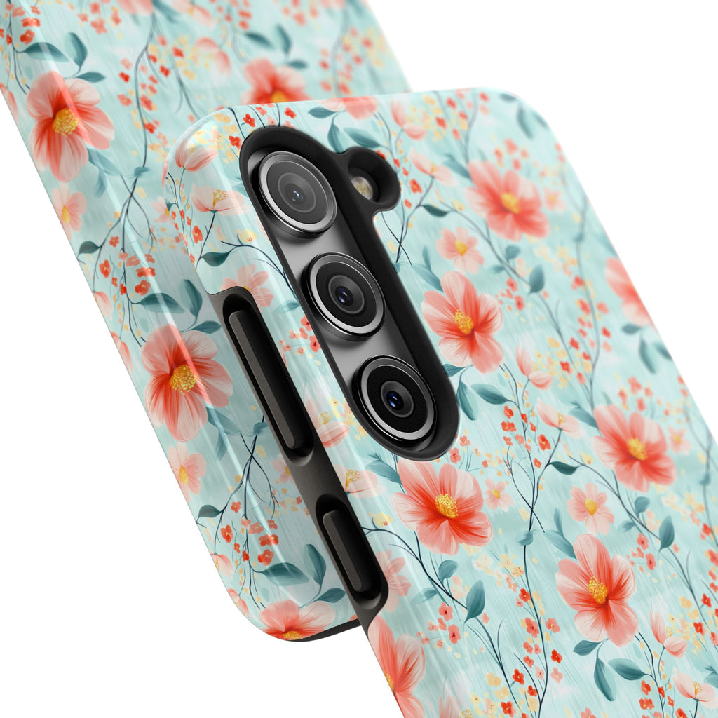 Teal Daisy- Floral Tough Phone Cases, Durable Phone Cover, Stylish Cell Phone Case, Protective Case for Women, Gift for Flower Lovers
