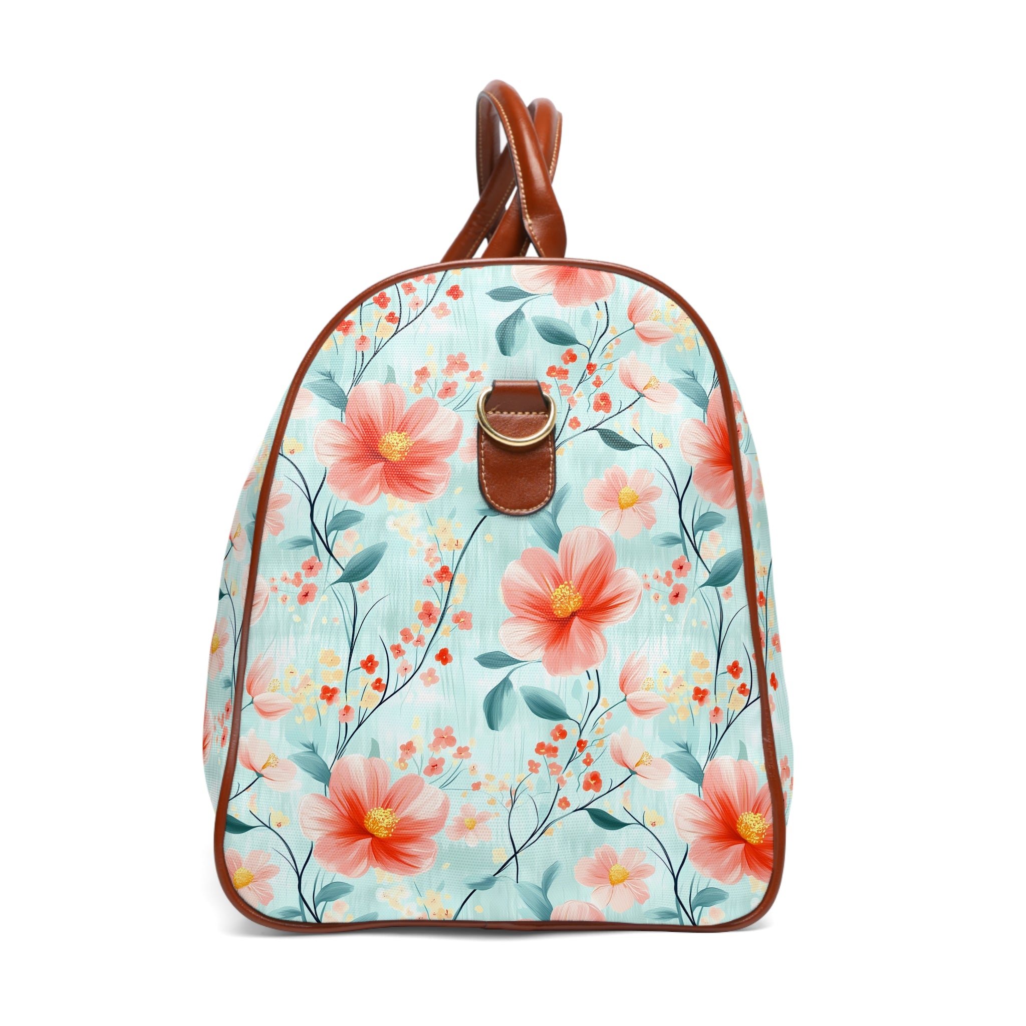 Teal Daisy- Stylish Waterproof Travel Bag - Floral Weekender, Overnight Getaway Bag, Luggage, Beach Bag, Gift for Travelers