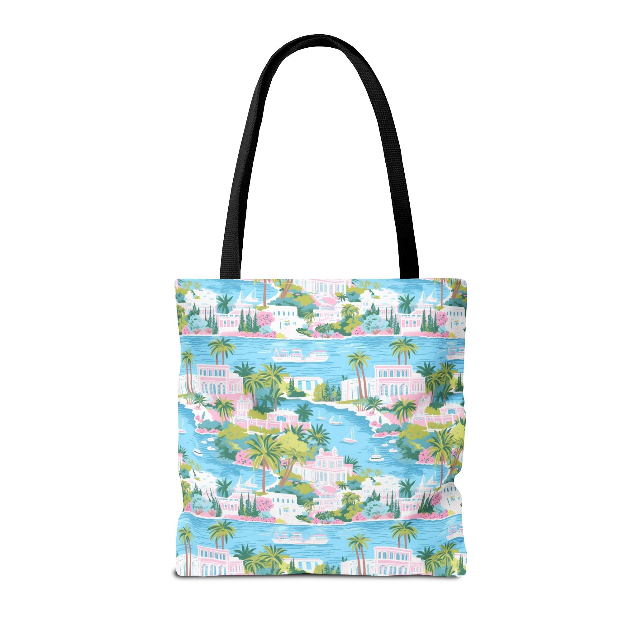 Greek Island - Tropical Paradise Tote Bag, Beach Bag, Eco-Friendly Shopping Bag, Summer Vibes Handbag, Vacation Essentials, Gift for Travelers