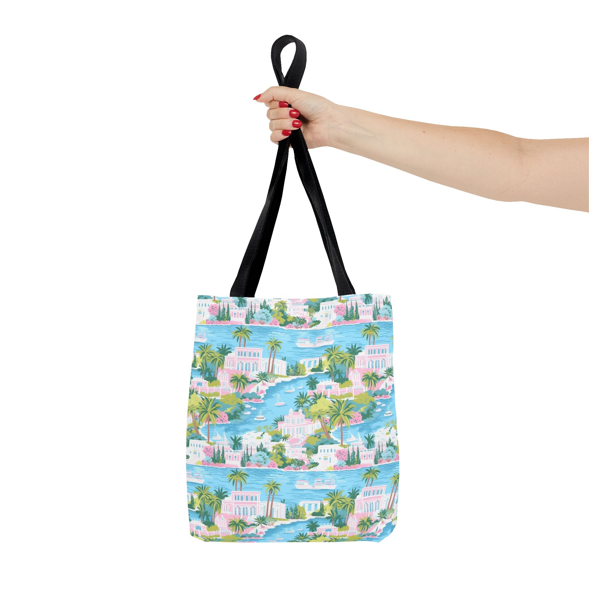 Greek Island - Tropical Paradise Tote Bag, Beach Bag, Eco-Friendly Shopping Bag, Summer Vibes Handbag, Vacation Essentials, Gift for Travelers