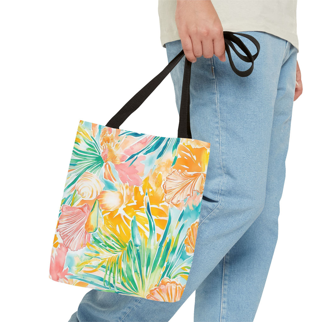 Neon Tropics Floral Tote Bag - Beach Bag, Shopping Tote, Eco-Friendly Gift, Summer Accessories, Unique Handbag