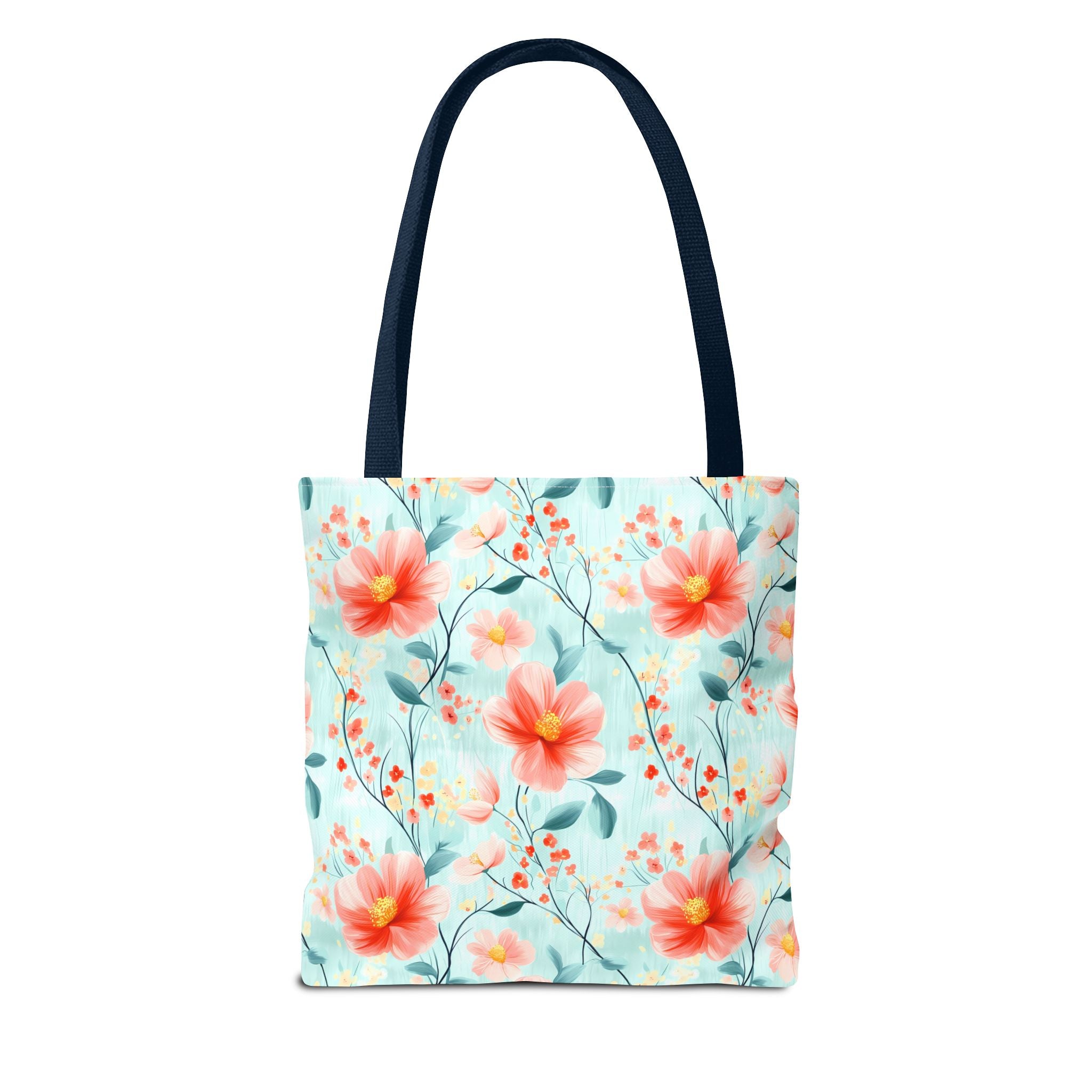 Teal Daisy - Floral Tote Bag, Boho Chic Carryall, Beach Bag, Gifts for Her, Spring Fashion Accessory, Eco-Friendly Shopping Bag