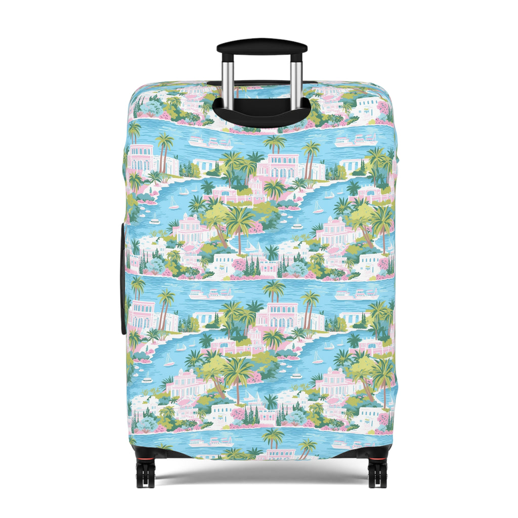 Greek Island - Tropical Luggage Cover - Travel Style, Vacation Accessory, Unique Gift, Summer Travel, Beach Getaway