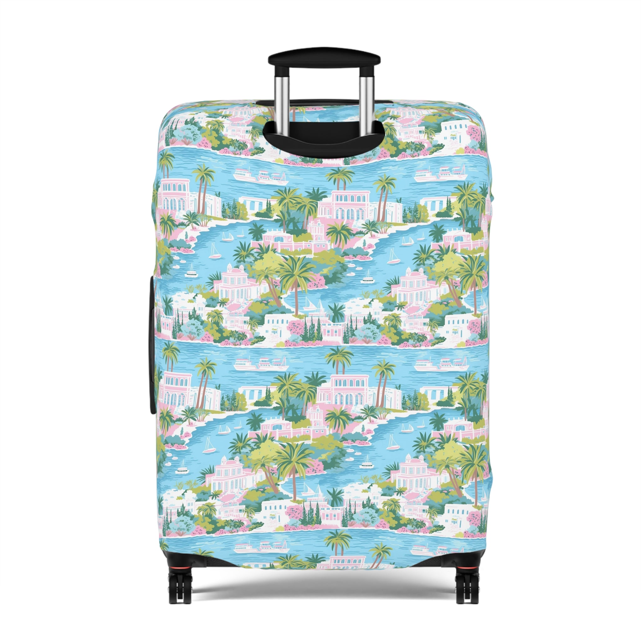 Greek Island - Tropical Luggage Cover - Travel Style, Vacation Accessory, Unique Gift, Summer Travel, Beach Getaway