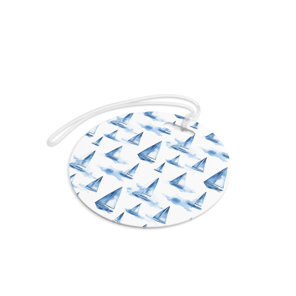 Blue Sailboat Luggage Tag, Travel Accessories, Luggage, Vacation must have, Beach Vacation Supplies