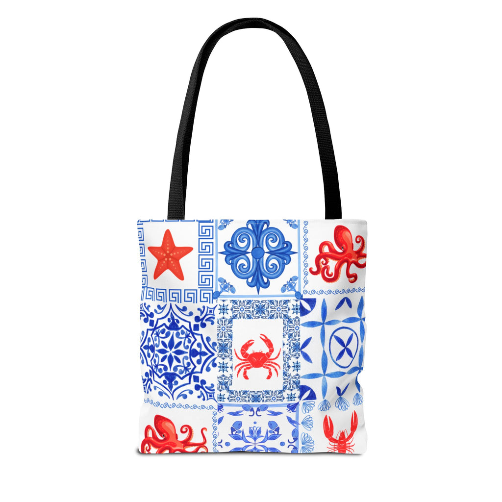 Greek Sea - Ocean-Inspired Tote Bag, Nautical Style, Beach Bags, Gift for Her, Summer Accessory, Trendy Shopping Tote, AOP Design