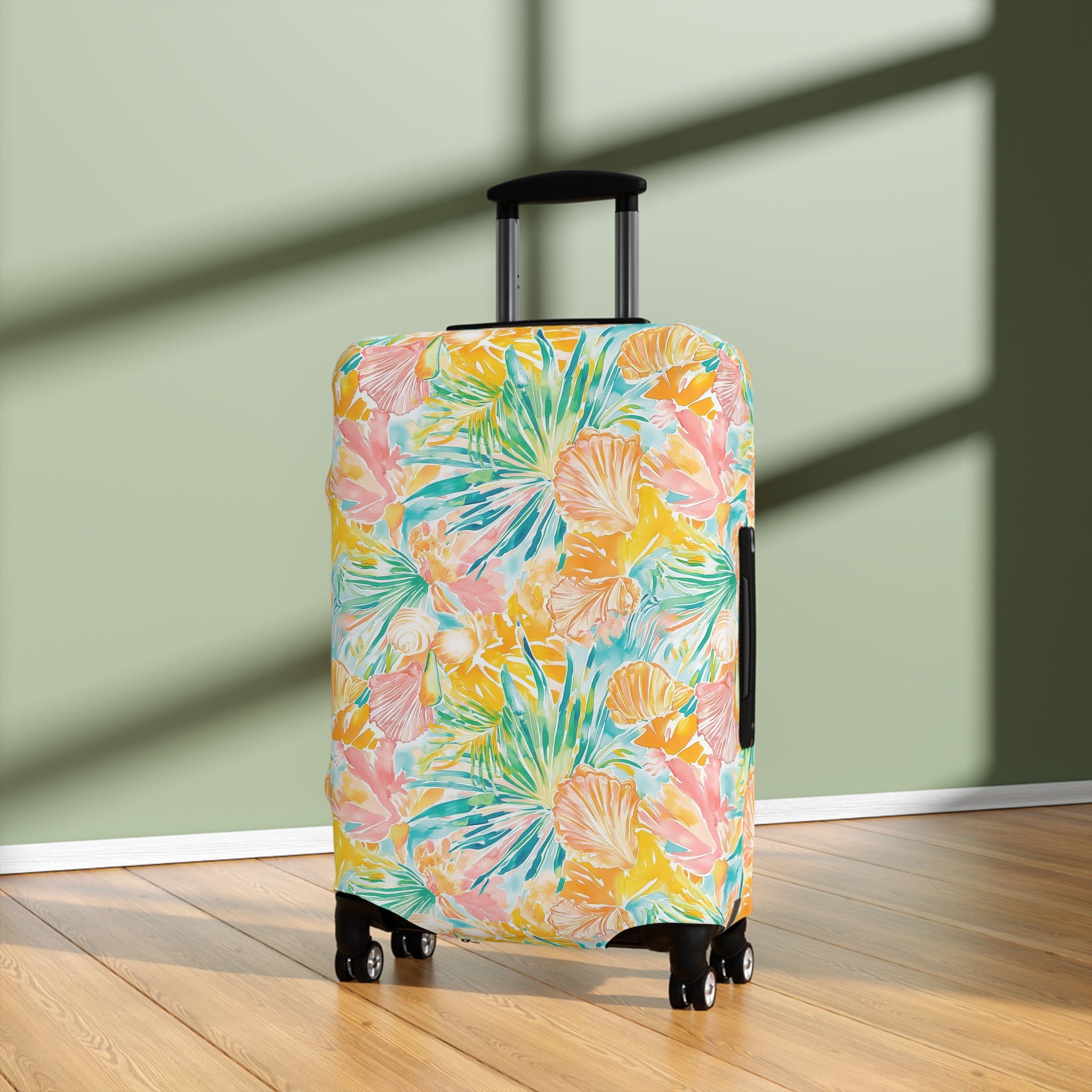 Neon Tropics - Luggage Cover, Vibrant Travel Accessory, Tropical Vacation Essential, Unique Suitcase Protector, Gifts for Travelers