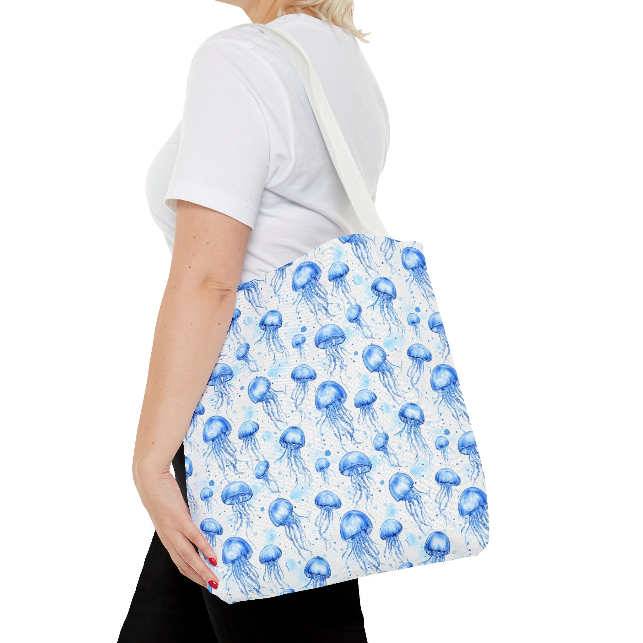 Blue Jellyfish Tote Bag - Ocean-Inspired Carryall, Beach Bag, Eco-Friendly Shopping Tote, Perfect Gift for Sea Lovers