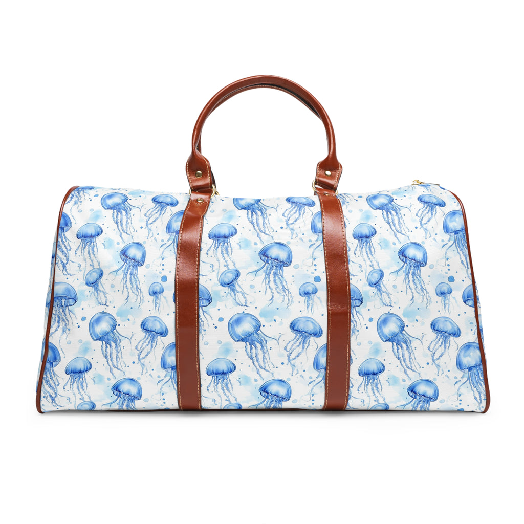 Blue Jellyfish - Waterproof Jellyfish Travel Bag | Beach Tote, Gym Holdall, Vacation Duffel, Ocean-themed Luggage, Perfect Gift