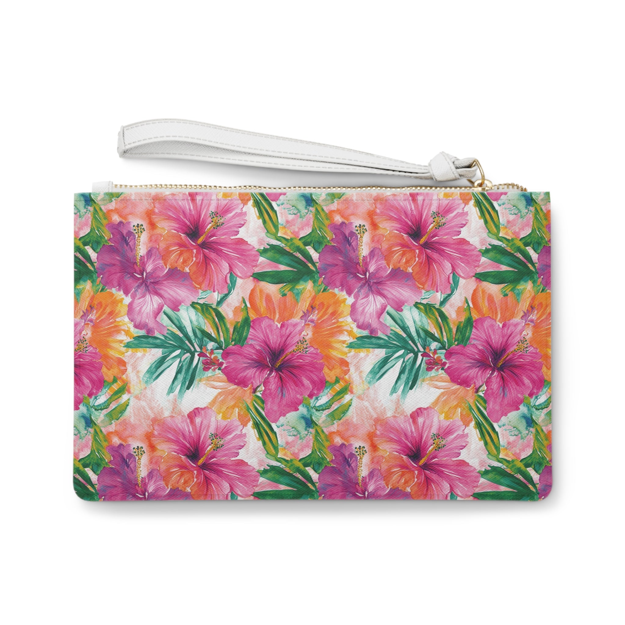 Pink Tropical Floral Clutch Bag, Summer Accessory, Vacation Purse, Gift for Her, Beach Bag, Party Ready