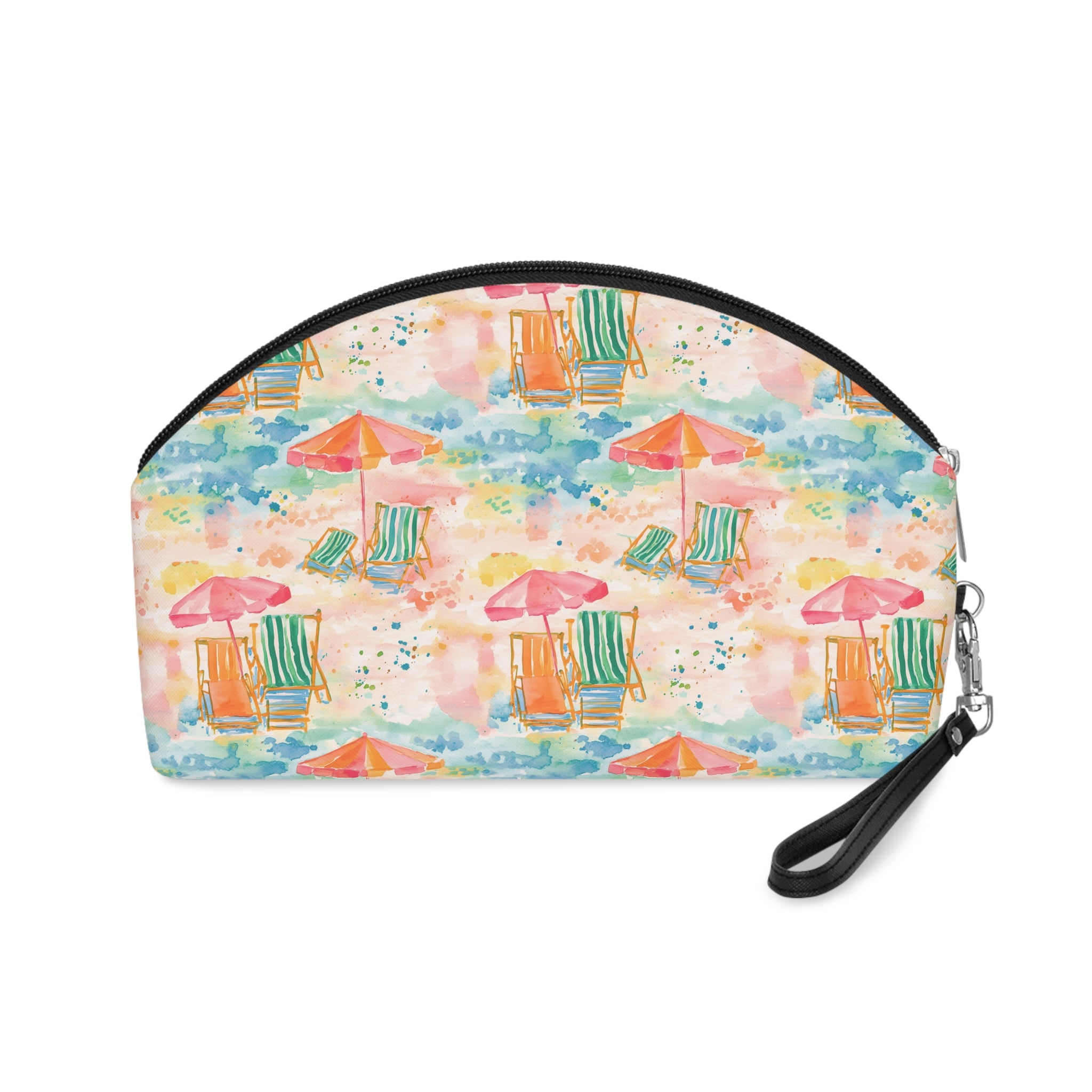 Beach Vibes Makeup Bag, PU Faux Leather Makeup Bag, Travel Makeup kit, Vacation Makeup bag, Bridesmaid Gift, Makeup Organizer