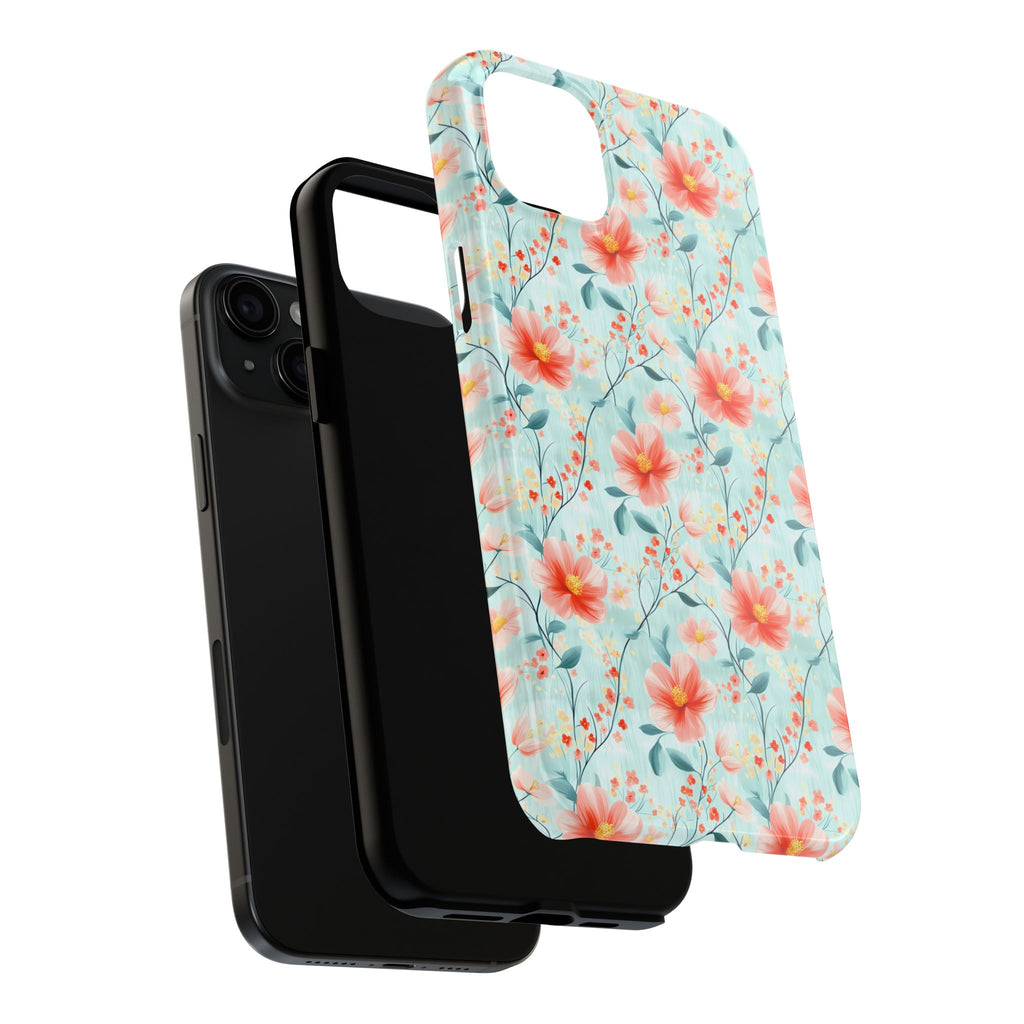 Teal Daisy- Floral Tough Phone Cases, Durable Phone Cover, Stylish Cell Phone Case, Protective Case for Women, Gift for Flower Lovers