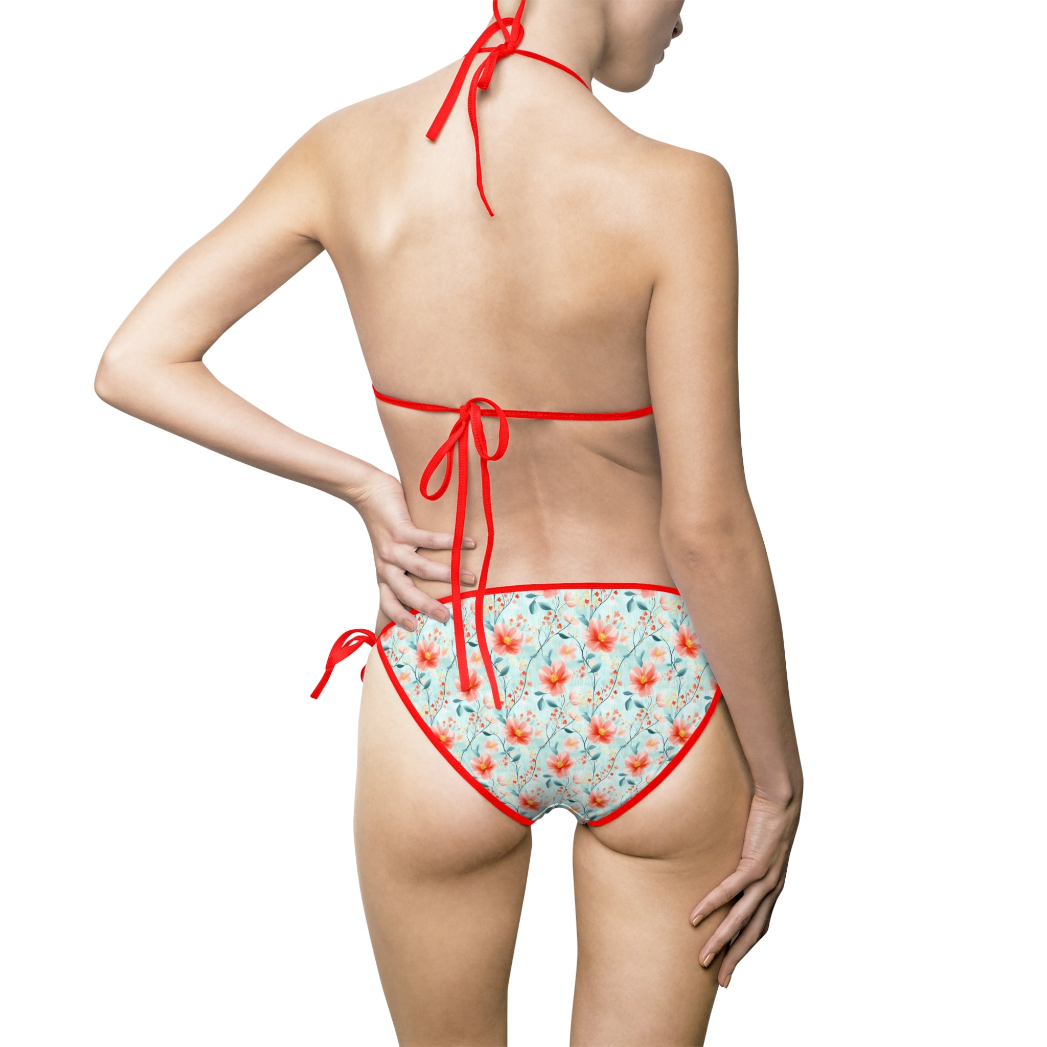 Teal Daisy - Floral Women's Bikini Swimsuit, Summer Swimwear, Beachwear, Pool Party, Vacation Essentials