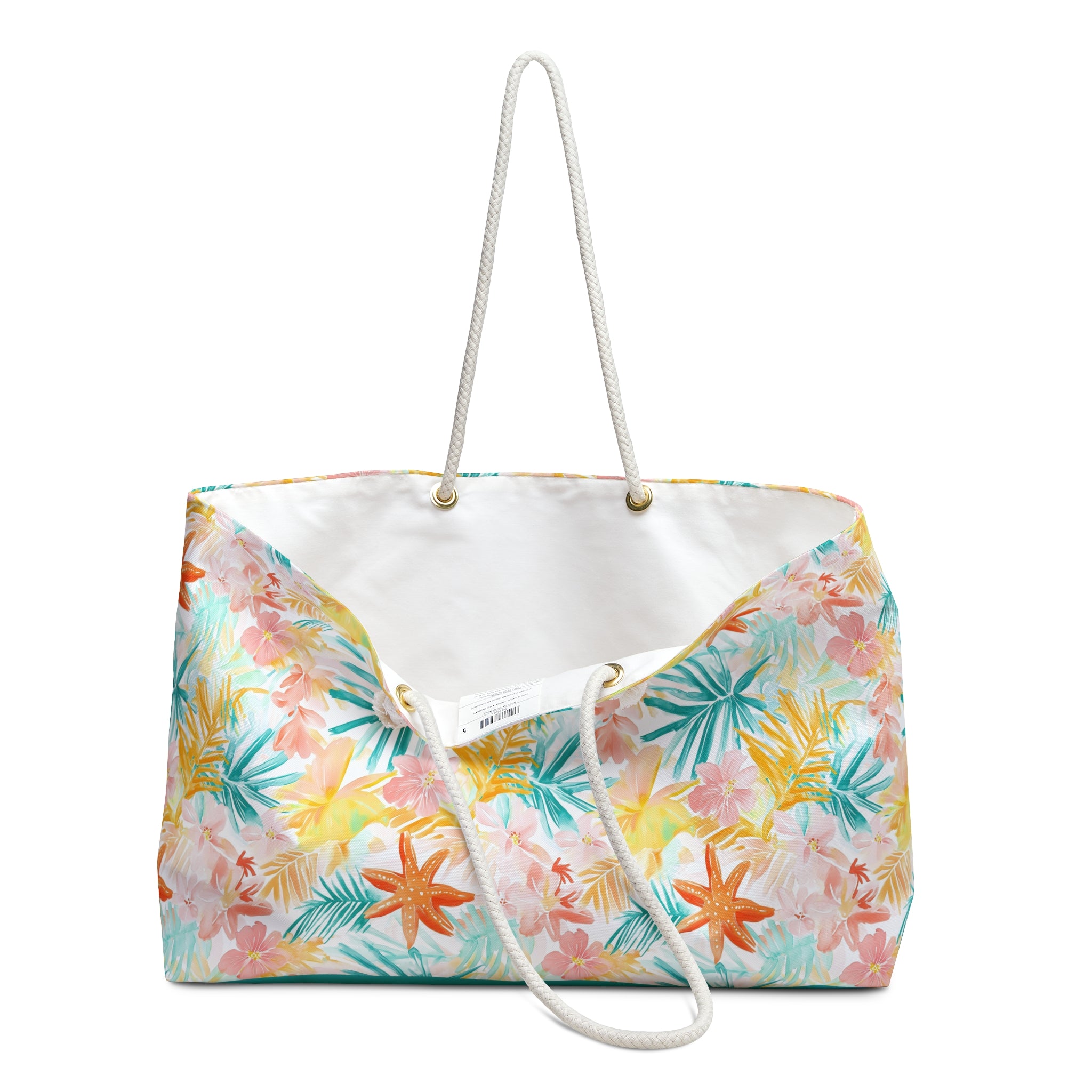 Tropical Starfish Weekender Bag, Beach Bag, Beach Tote, Large tote bag, Vacation Bag, Bridesmaid Gift