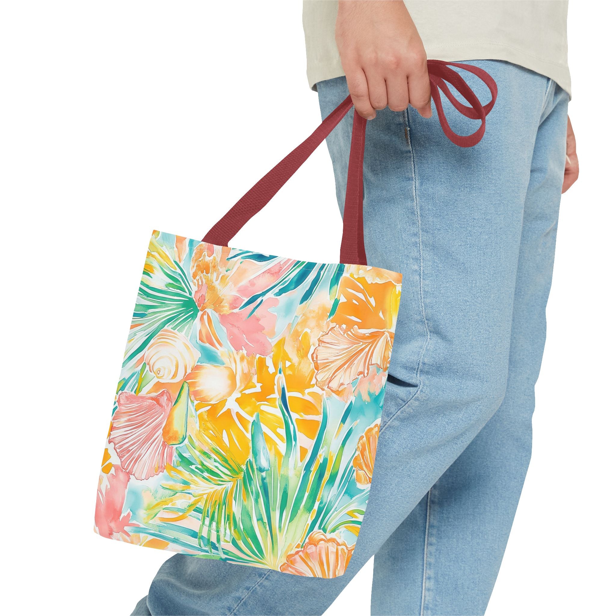 Neon Tropics Floral Tote Bag - Beach Bag, Shopping Tote, Eco-Friendly Gift, Summer Accessories, Unique Handbag