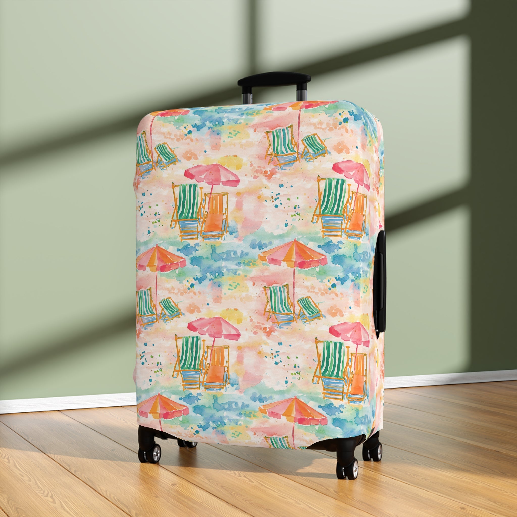Beach Vibes- Colorful Beach Luggage Cover, Travel Accessory, Stylish Suitcase Protector, Vacation Gear, Summer Travel Essentials, Gift for Travelers