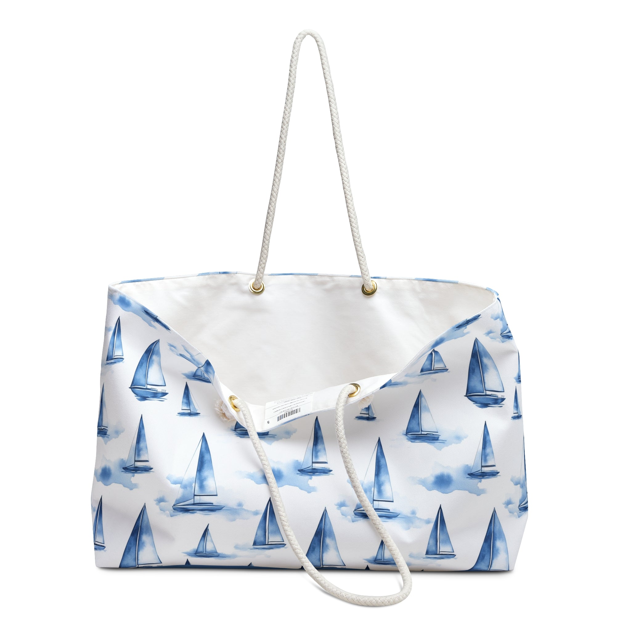 Blue Sailboat Weekender Tote Bag, Beach Bag, Beach Tote, Large tote bag, Vacation Bag, Bridesmaid Gift