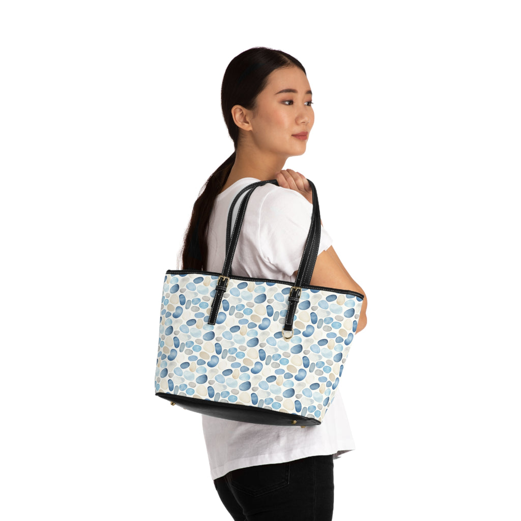 Cobble Stone - Leather Shoulder Bag for Casual Outings, Stylish Tote Bag, Everyday Handbag, Gift for Her, Fashionable Carryall