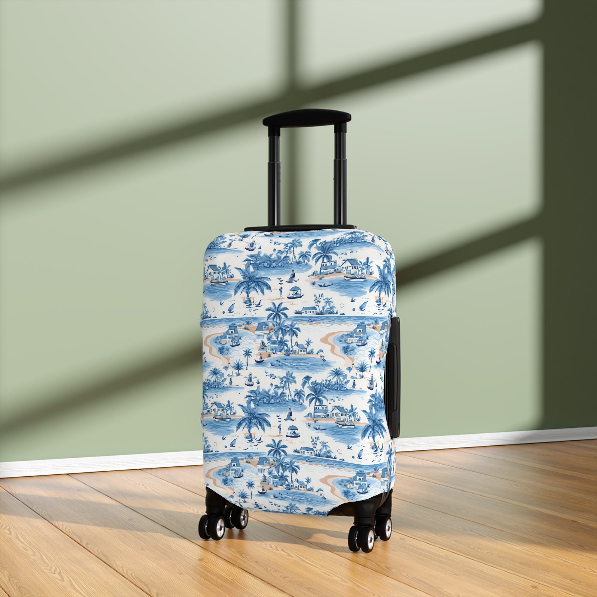 Tropical Blue- Chic Travel Luggage Cover | Stylish Case for Suitcase, Travel Accessory, Gift for Travelers, Personalized Luggage Protection