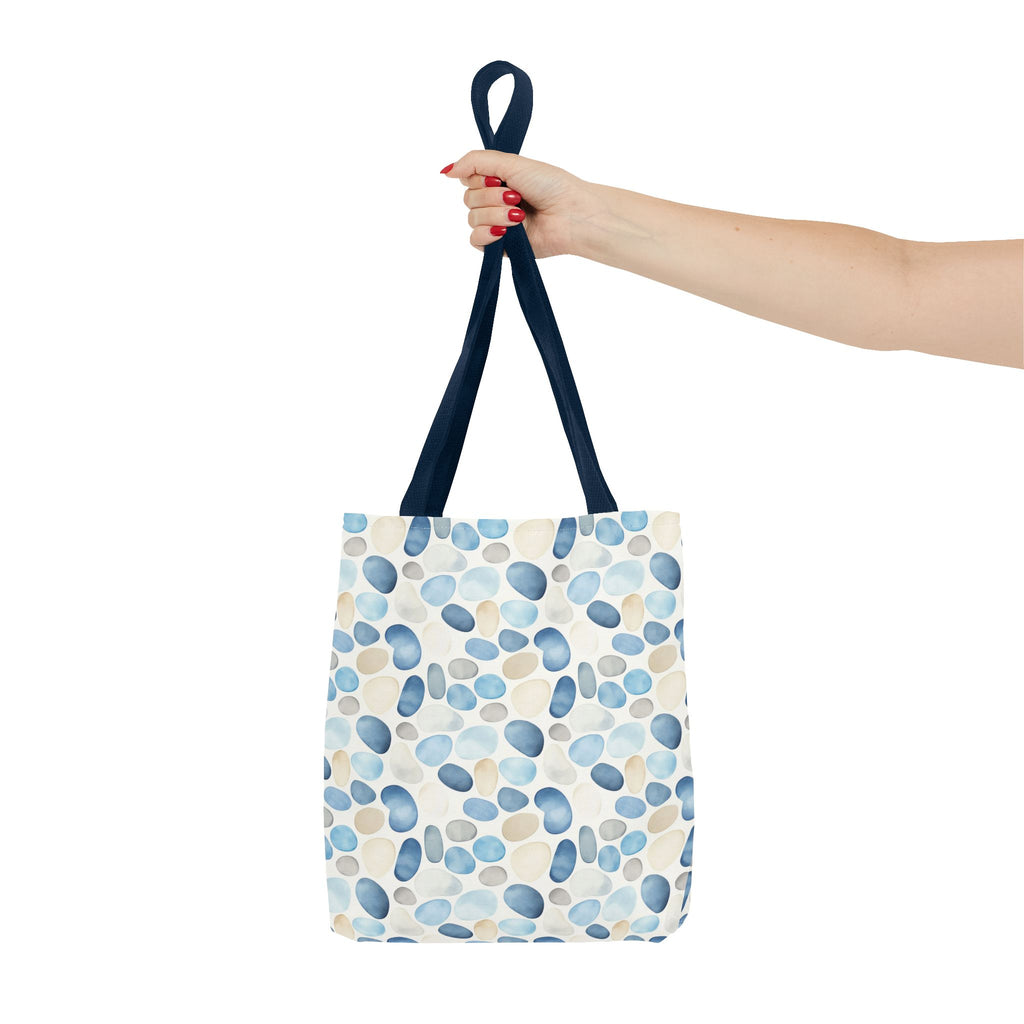 Cobble stone- Tote Bag with Blue Pebble Design | Beach Bag, Grocery Tote, Shopping Bag, Gift Bag, Eco-Friendly Tote