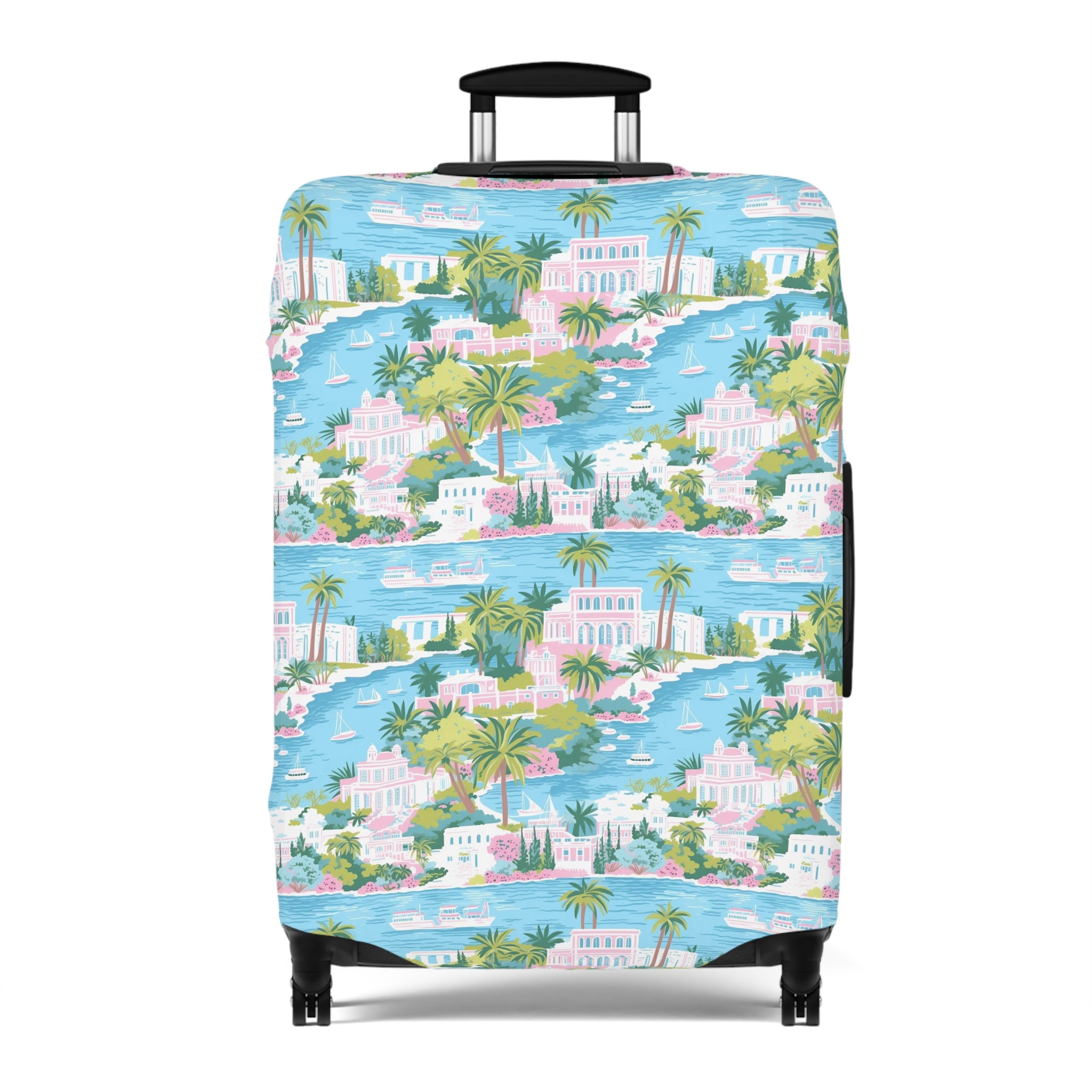 Greek Island - Tropical Luggage Cover - Travel Style, Vacation Accessory, Unique Gift, Summer Travel, Beach Getaway