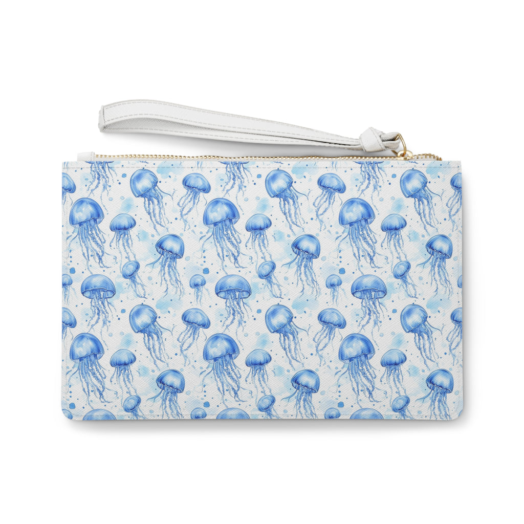 Blue Jellyfish Clutch Bag - Ocean-Themed Accessory for Beach Lovers, Great for Vacations, Parties, and Everyday Use, Perfect Gift