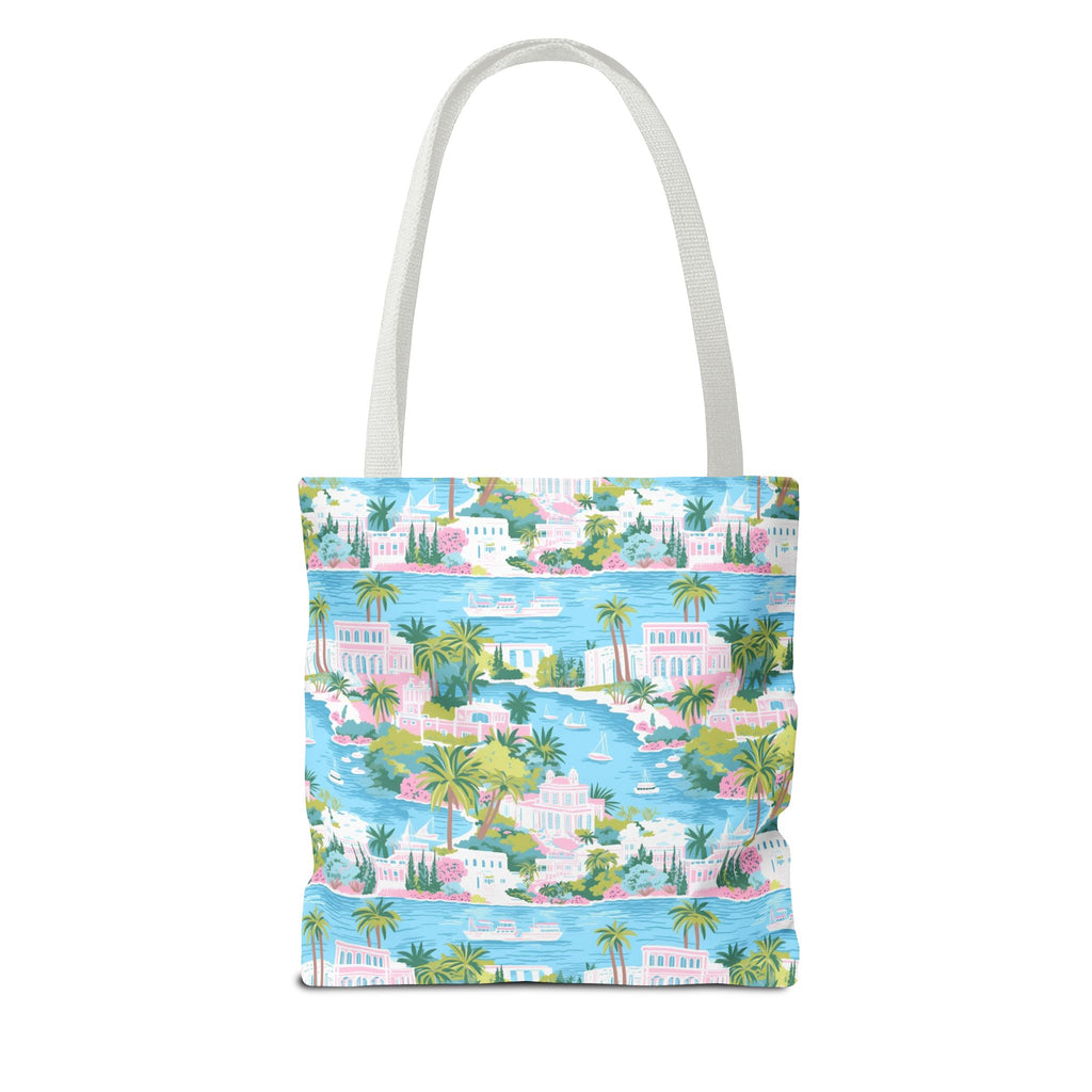 Greek Island - Tropical Paradise Tote Bag, Beach Bag, Eco-Friendly Shopping Bag, Summer Vibes Handbag, Vacation Essentials, Gift for Travelers