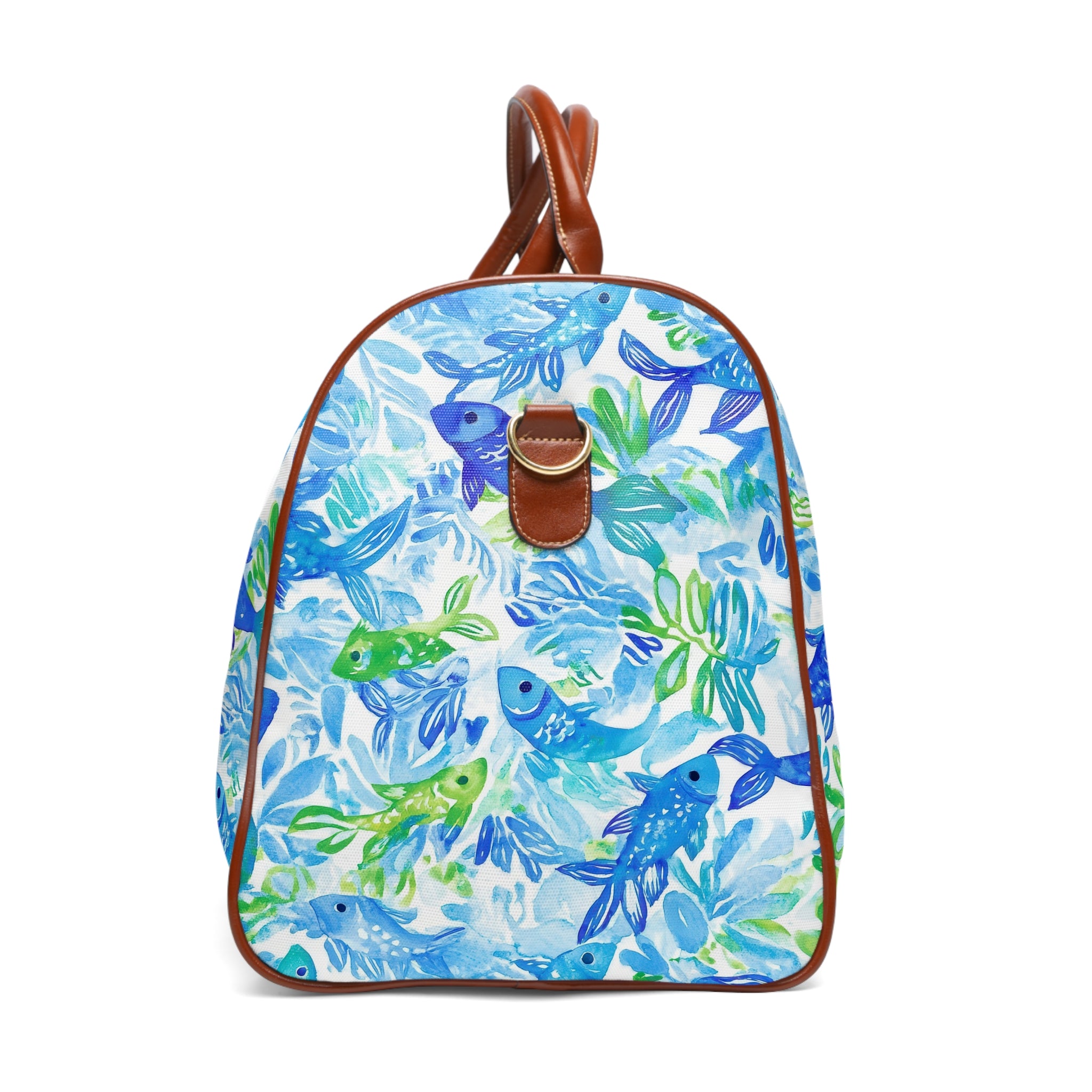 Vibrant Fish- Waterproof Travel Bag with Tropical Fish Design, Ideal for Beach Trips, Gym, Camping, Great Gift for Travelers, Vacation Essentials