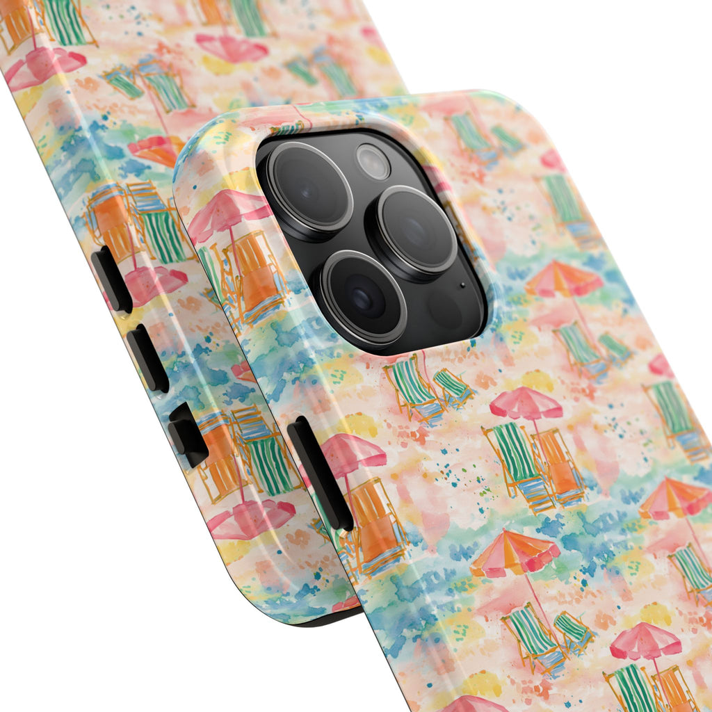 Beach Vibes - Colorful Beach Scene Tough Phone Cases | Summer Vibes, Beach Lover Gift, Durable Case, Phone Accessories, Fun Design