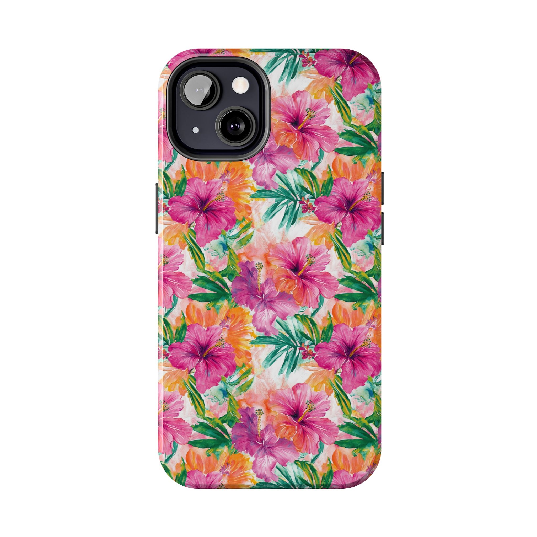 Pink Tropical Floral Phone Case, Tough Waterproof Cover, Summer Vibe Gift, Durable Tech Accessory, Floral Pattern for iPhone, Chic, Stylish