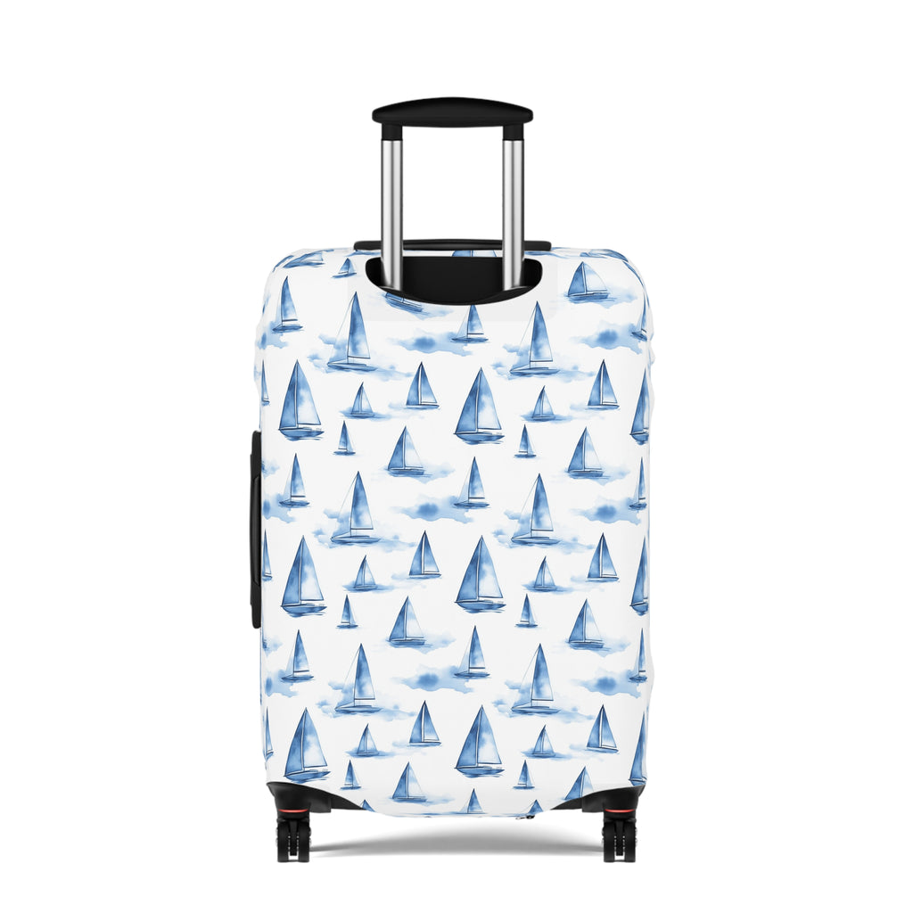 Blue Sailboat - Watercolor Sailboat Luggage Cover - Travel Accessory, Nautical Theme, Vacation Essentials, Personalized Luggage Sleeve, Gift Idea