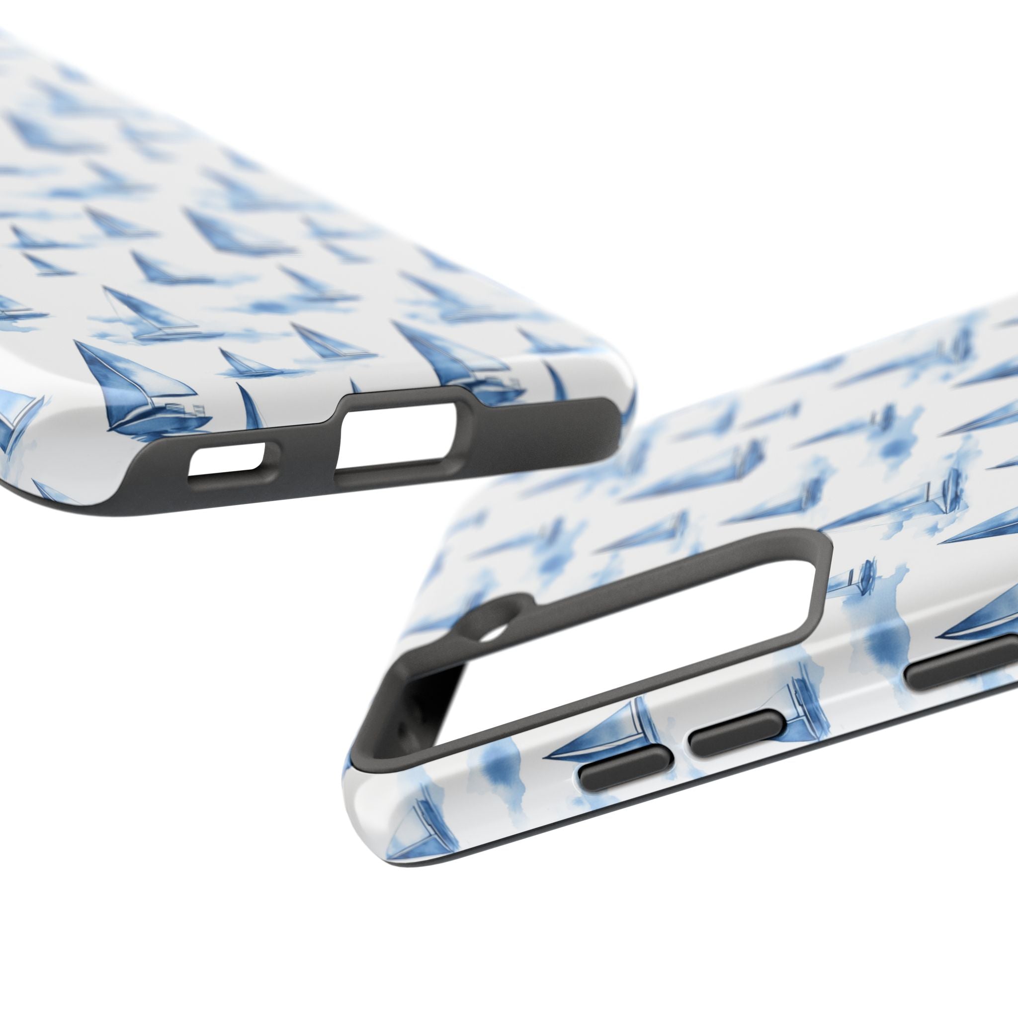 Blue Sailboat Phone Case - Nautical Tough Cover, Summer Gift, Ocean Lover Accessory, Unique Phone Protection, Beach Vibes