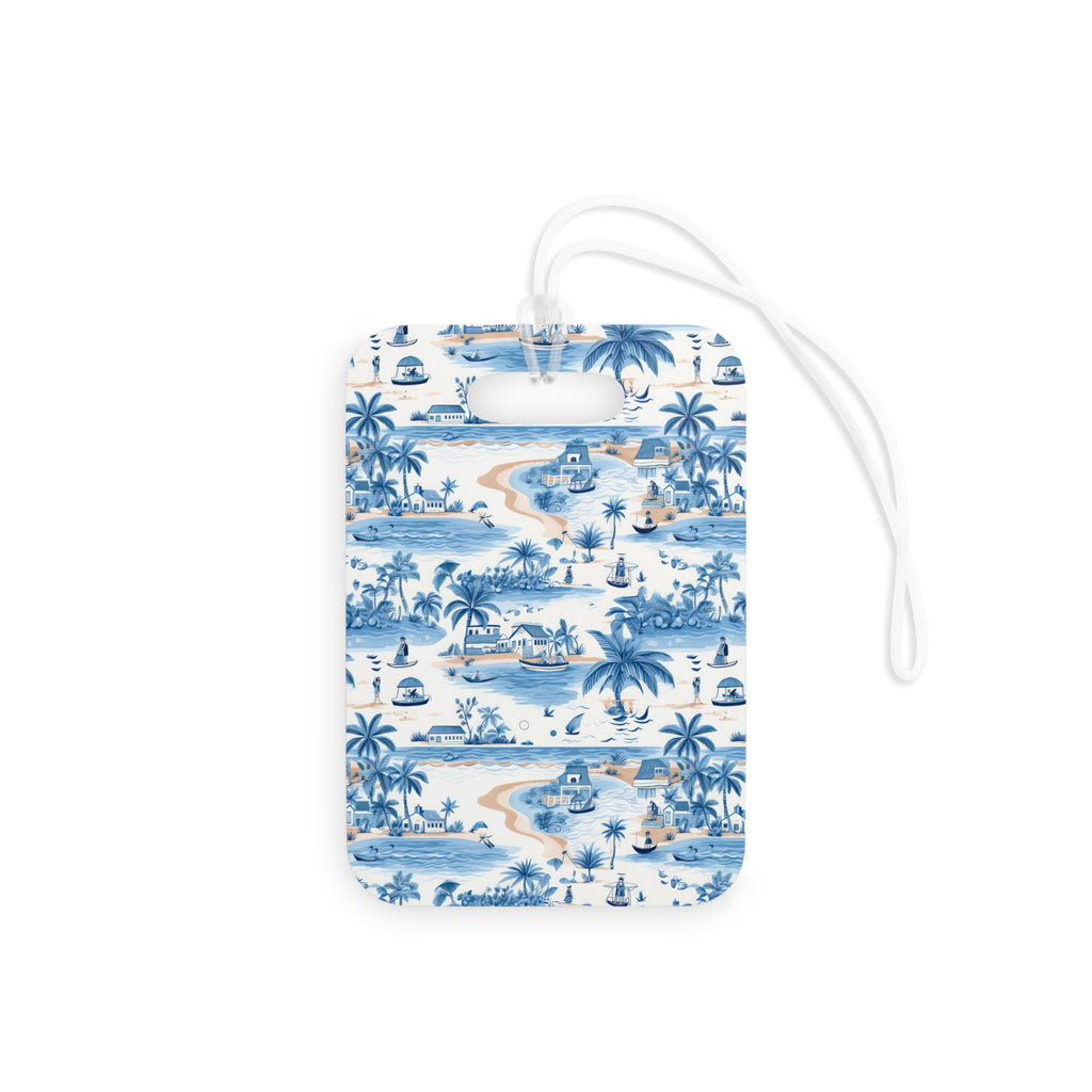 Tropical Blue Luggage Tag, Travel Accessories, Luggage, Vacation must have, Beach Vacation Supplies