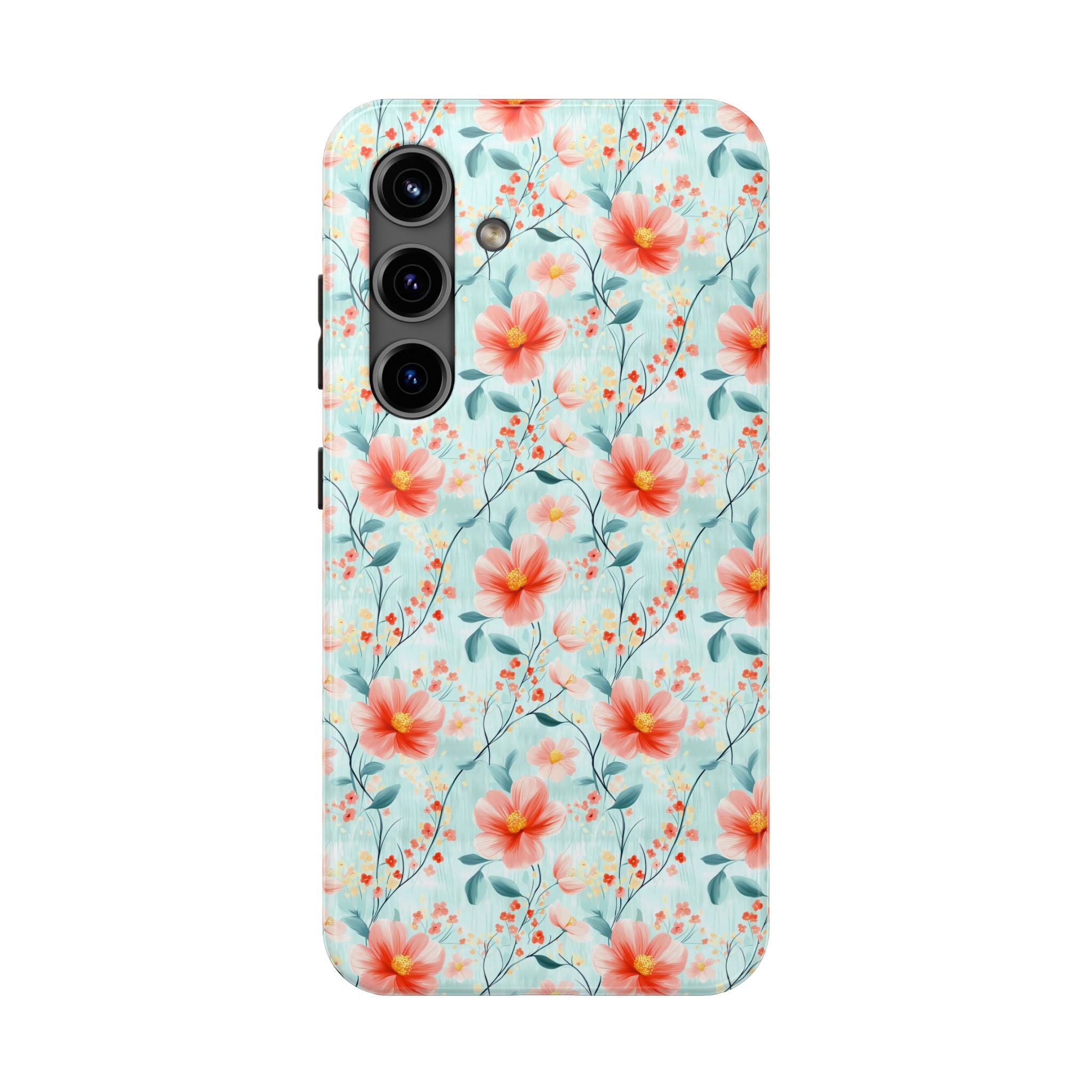 Teal Daisy- Floral Tough Phone Cases, Durable Phone Cover, Stylish Cell Phone Case, Protective Case for Women, Gift for Flower Lovers