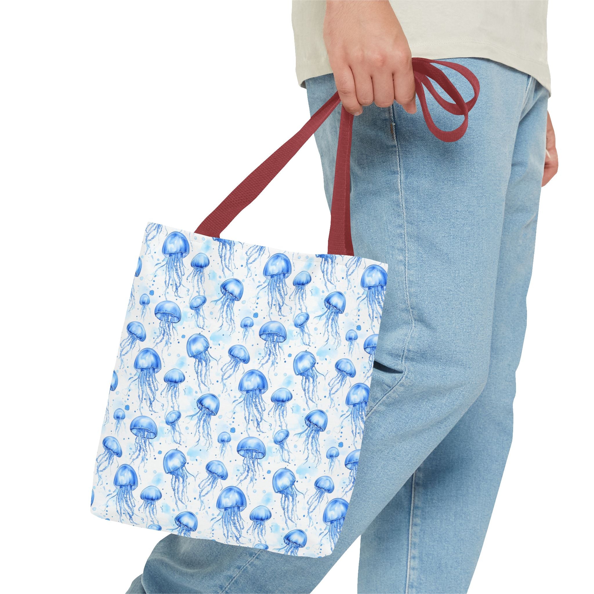 Blue Jellyfish Tote Bag - Ocean-Inspired Carryall, Beach Bag, Eco-Friendly Shopping Tote, Perfect Gift for Sea Lovers