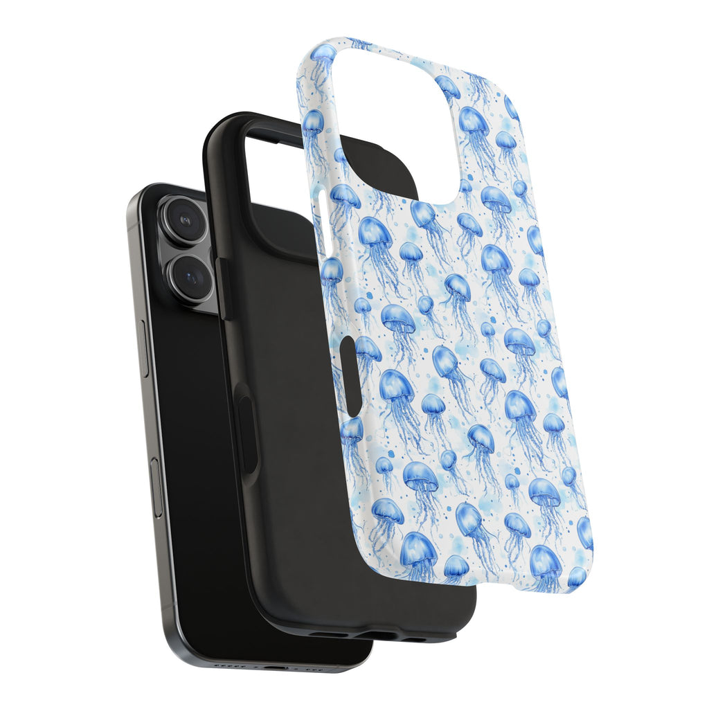 Blue Jellyfish Tough Phone Case | Unique Ocean Vibe | Gift for Marine Lovers, Durable Protection, Trendy Accessories, Beach Theme