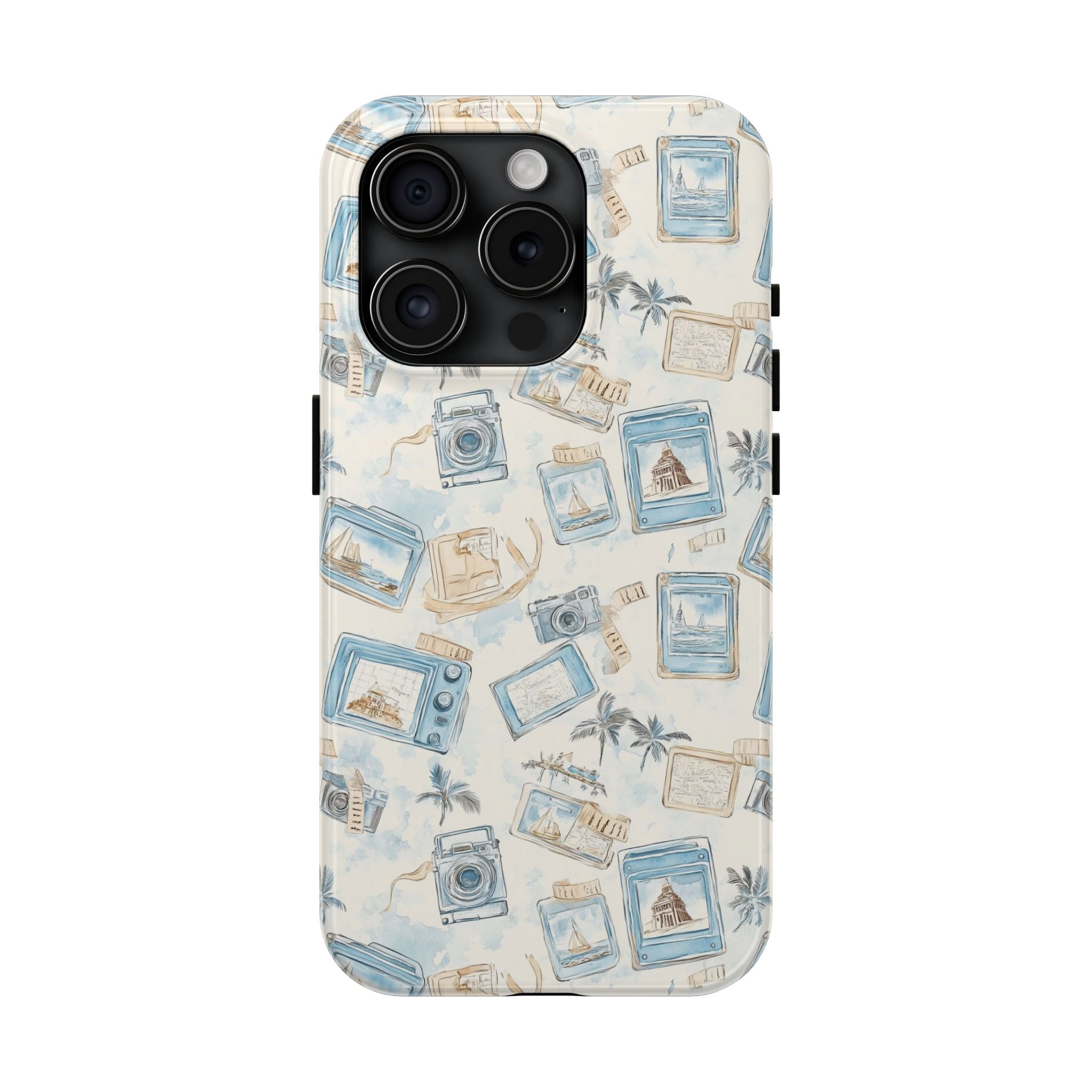 Vintage Vacay- Tough Phone Case - Tropical Vintage Camera Design