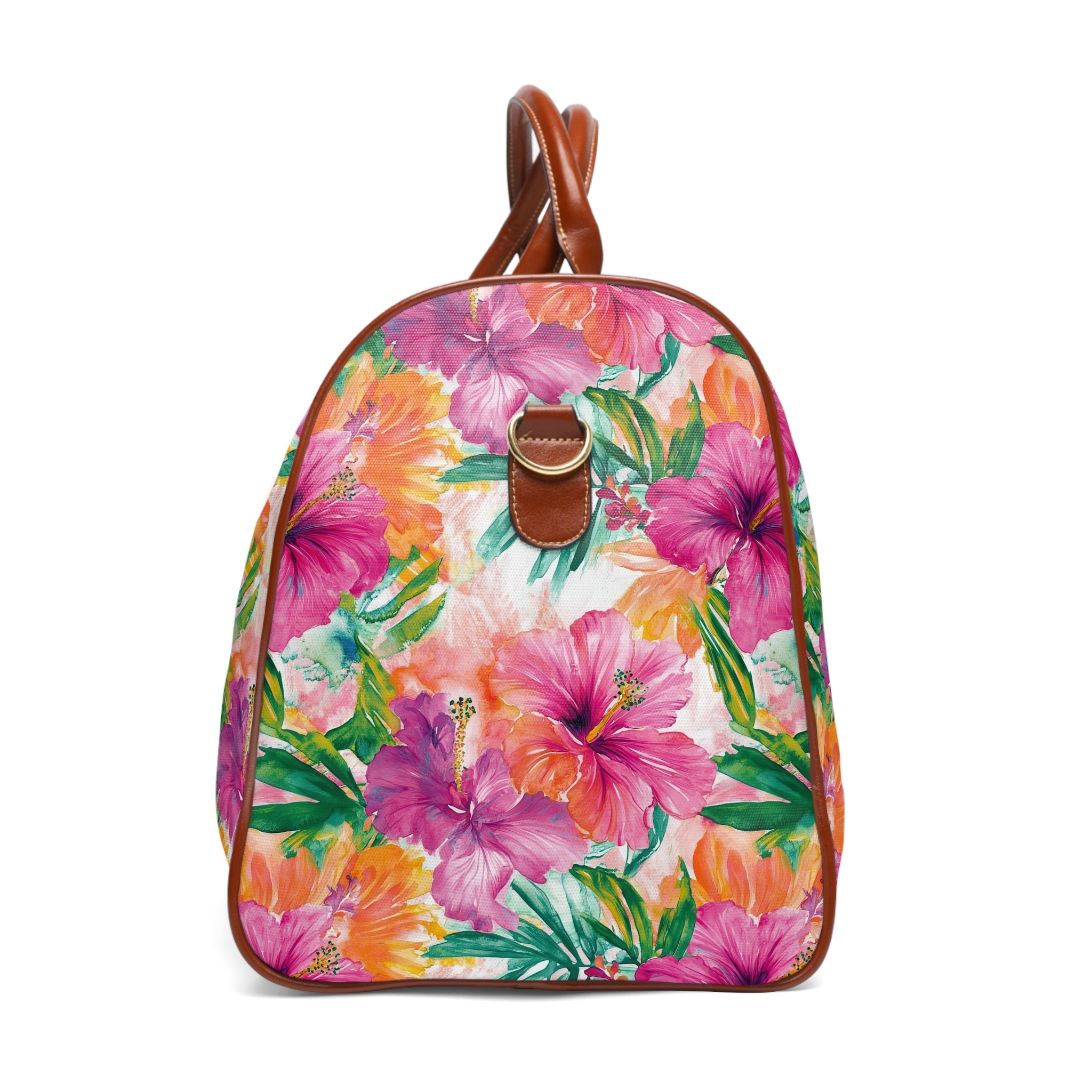 Pink tropical floral- Floral Waterproof Travel Bag, Perfect for Weekend Getaways, Gym, and Beach Trips, Stylish Luggage for Adventurers